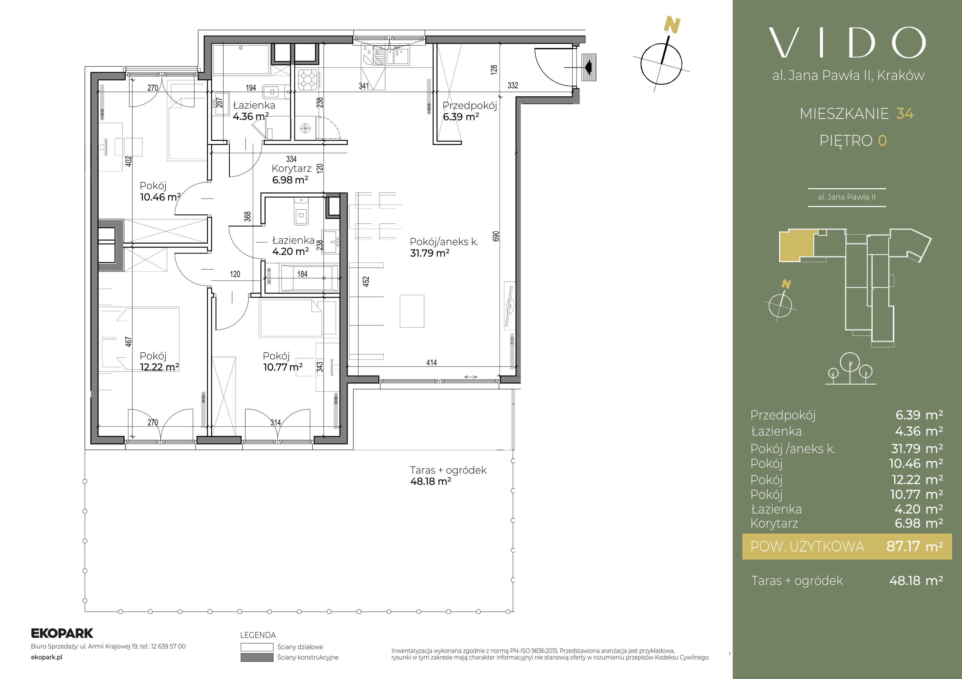 Mieszkanie 87,17 m², parter, oferta nr M34, Vido, Kraków, Prądnik Czerwony, Aleja Jana Pawła II 52-idx