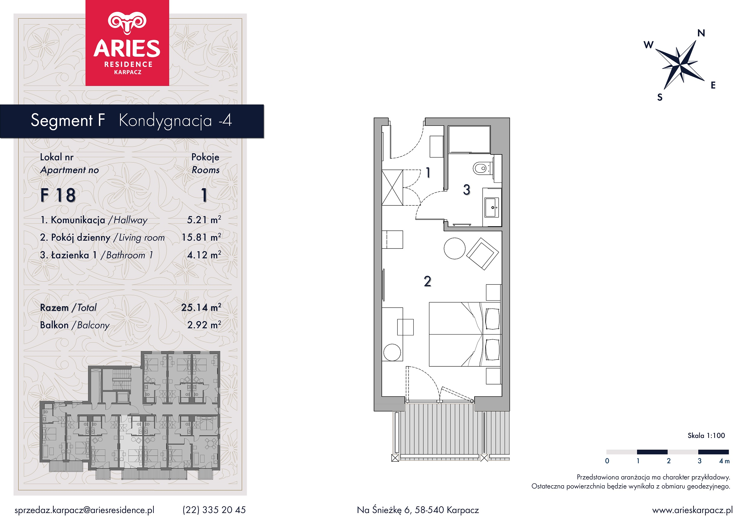 Lokal inwestycyjny 25,14 m², piętro 1, oferta nr F18, Aries Residence Karpacz, Karpacz, ul. Na Śnieżkę 6-idx