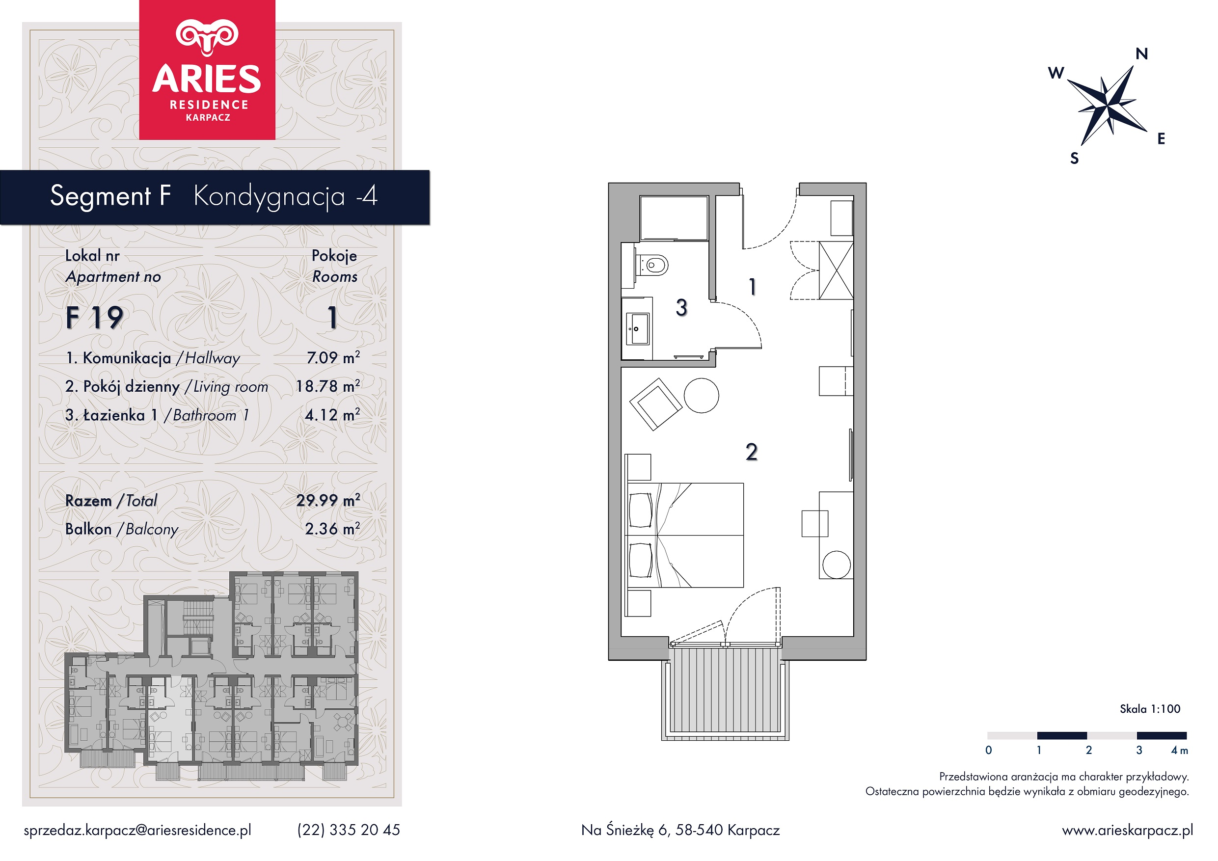 Lokal inwestycyjny 29,99 m², piętro 1, oferta nr F19, Aries Residence Karpacz, Karpacz, ul. Na Śnieżkę 6-idx