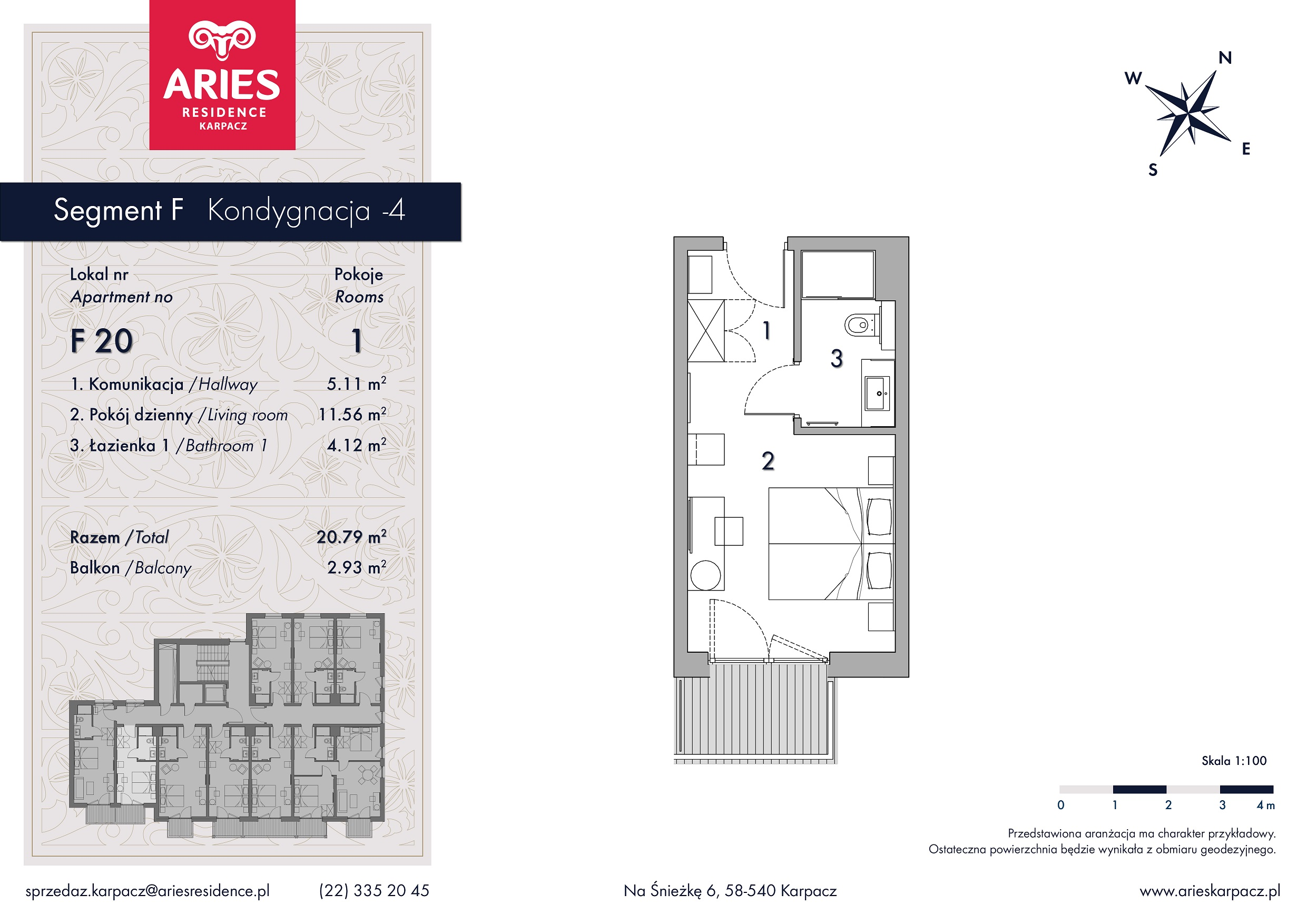 Lokal inwestycyjny 20,79 m², piętro 1, oferta nr F20, Aries Residence Karpacz, Karpacz, ul. Na Śnieżkę 6-idx