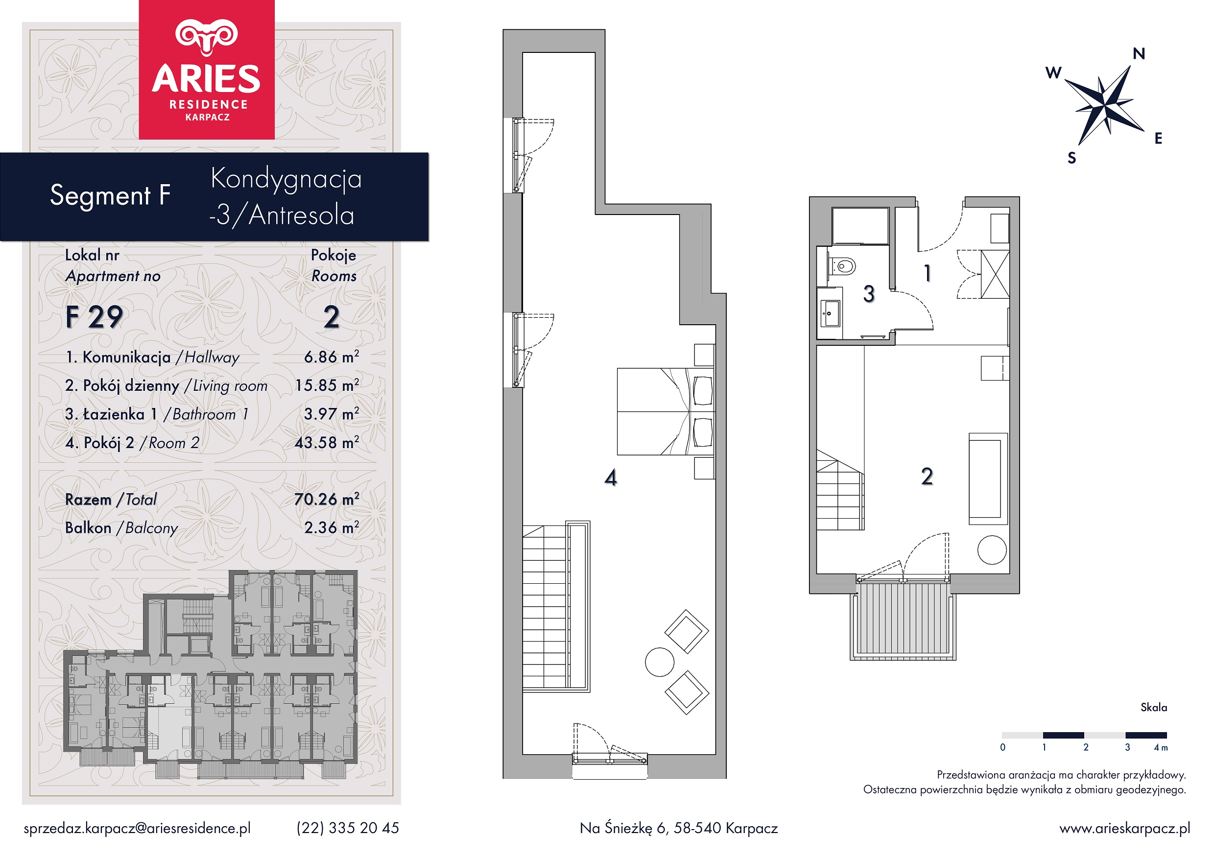 Lokal inwestycyjny 70,26 m², piętro 2, oferta nr F29, Aries Residence Karpacz, Karpacz, ul. Na Śnieżkę 6-idx