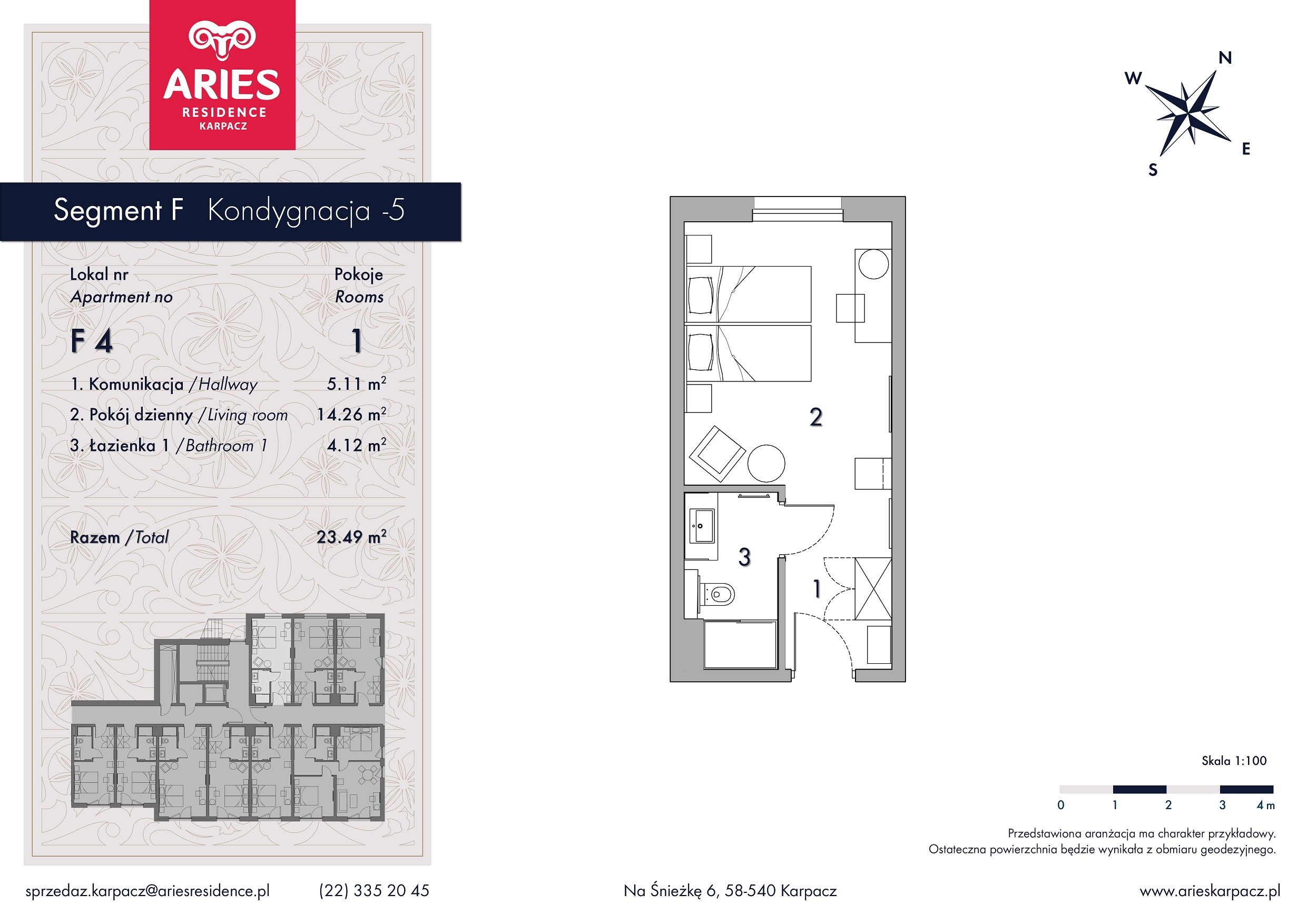 Lokal inwestycyjny 23,49 m², parter, oferta nr F04, Aries Residence Karpacz, Karpacz, ul. Na Śnieżkę 6-idx