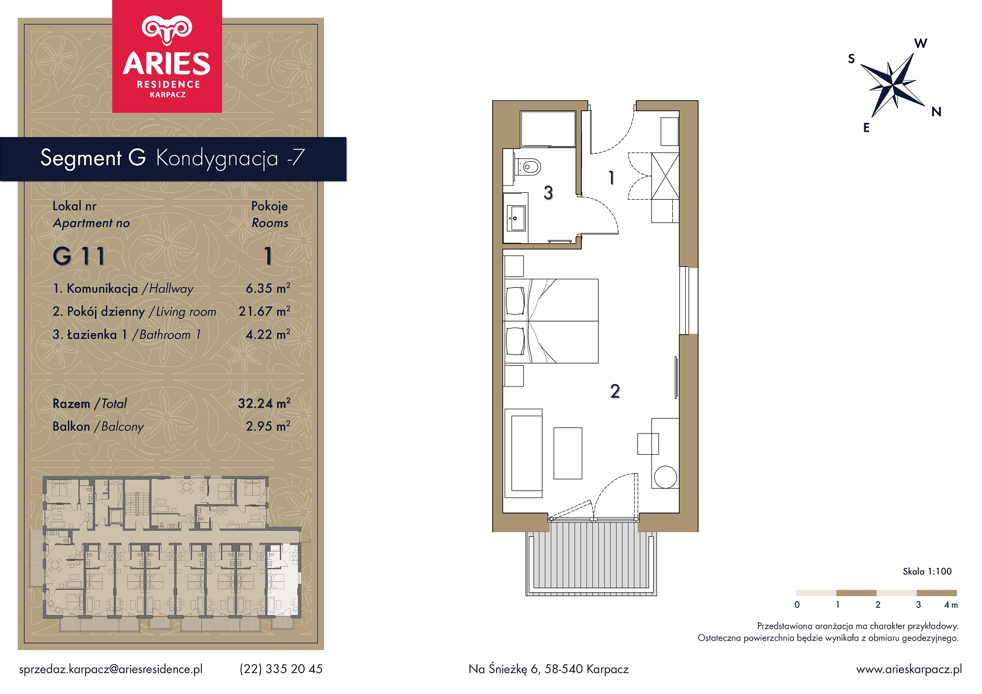 Lokal inwestycyjny 32,24 m², piętro 1, oferta nr G11, Aries Residence Karpacz, Karpacz, ul. Na Śnieżkę 6-idx