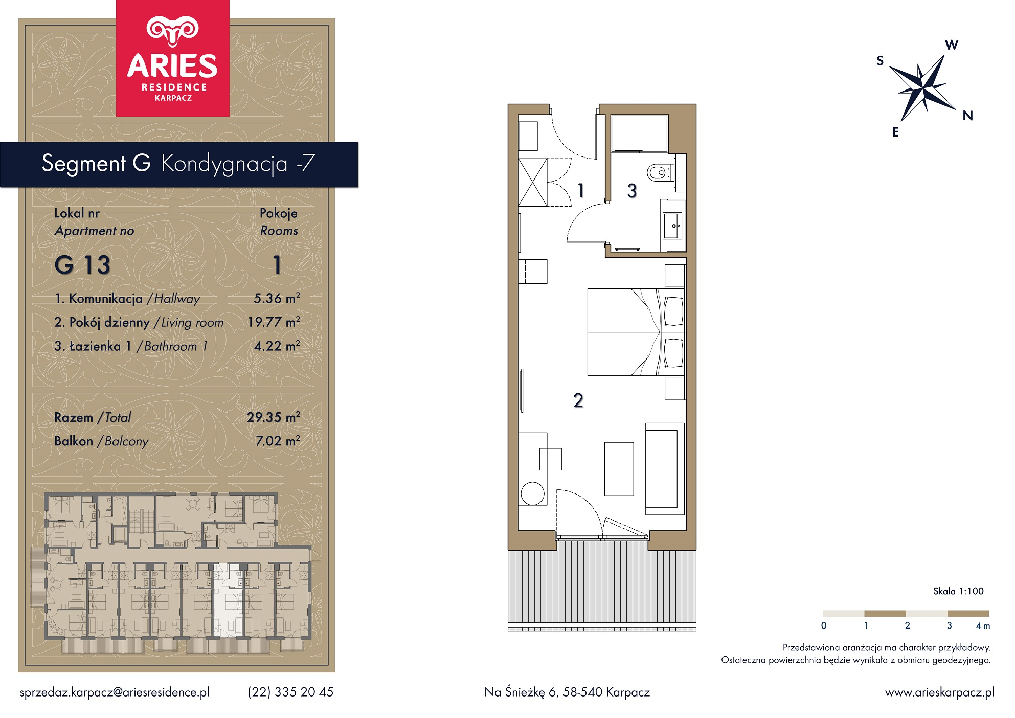 Lokal inwestycyjny 29,35 m², piętro 1, oferta nr G13, Aries Residence Karpacz, Karpacz, ul. Na Śnieżkę 6-idx