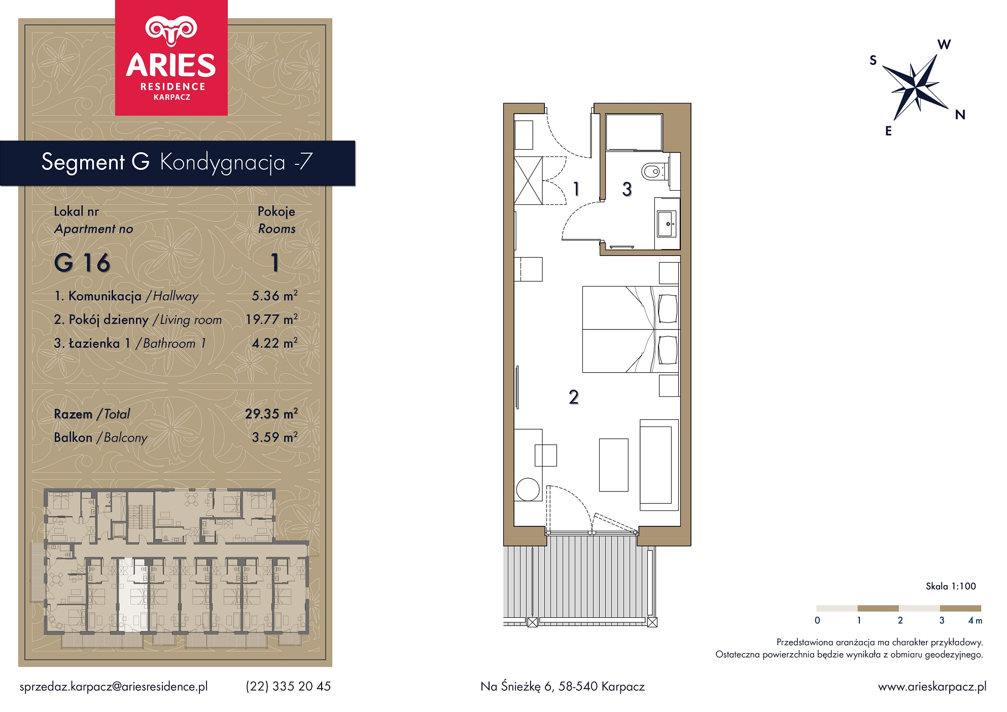 Lokal inwestycyjny 29,35 m², piętro 1, oferta nr G16, Aries Residence Karpacz, Karpacz, ul. Na Śnieżkę 6-idx