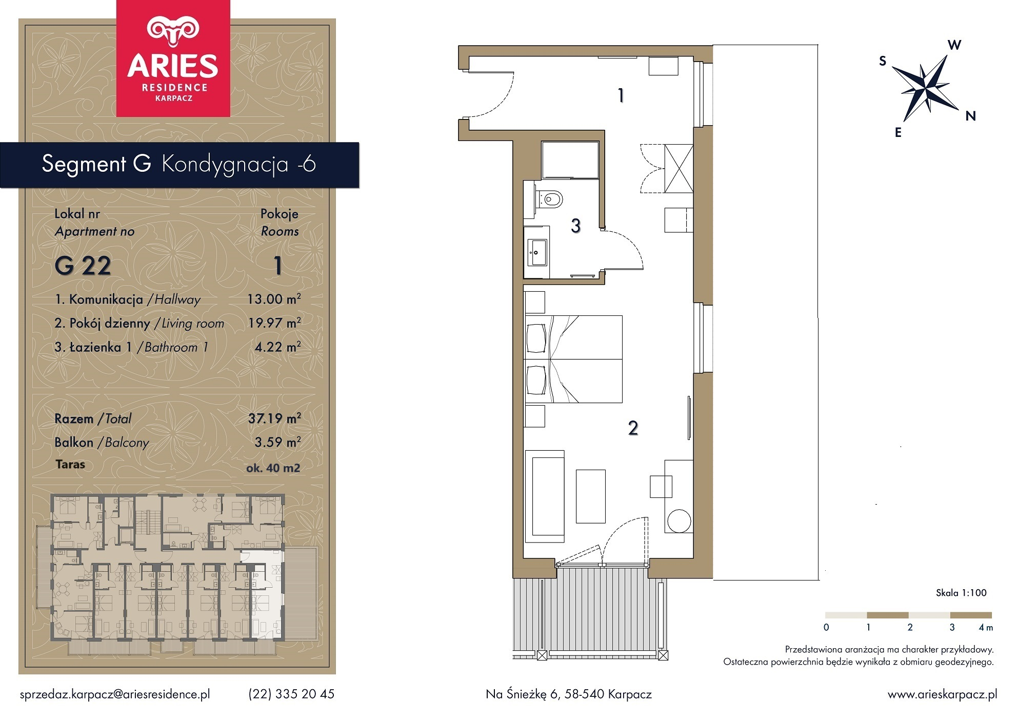 Lokal inwestycyjny 37,19 m², piętro 2, oferta nr G22, Aries Residence Karpacz, Karpacz, ul. Na Śnieżkę 6-idx