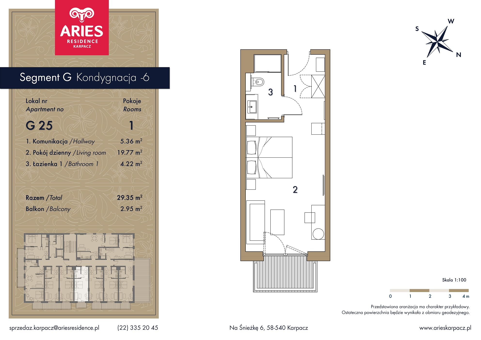 Lokal inwestycyjny 29,35 m², piętro 2, oferta nr G25, Aries Residence Karpacz, Karpacz, ul. Na Śnieżkę 6-idx