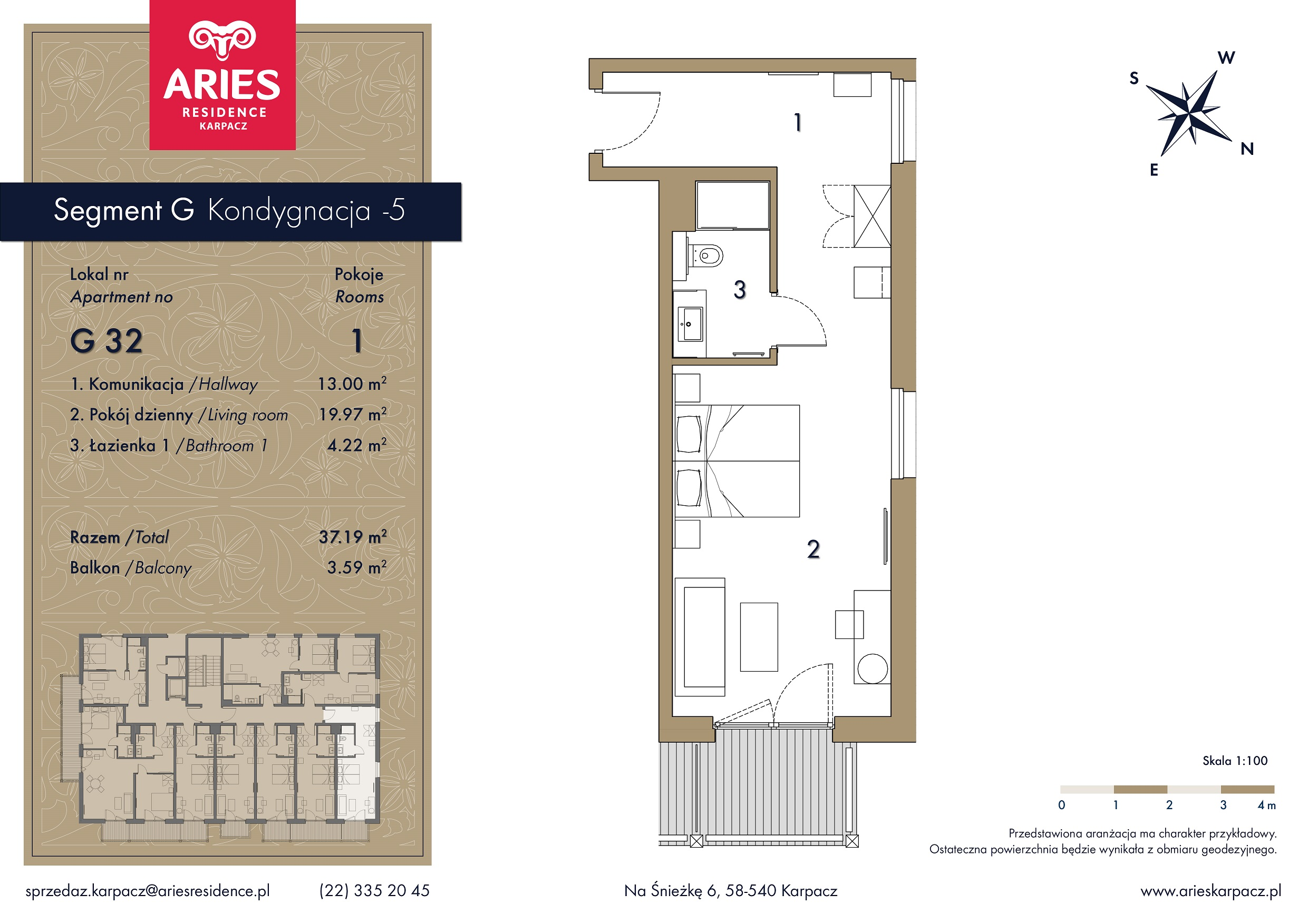 Lokal inwestycyjny 37,19 m², piętro 3, oferta nr G32, Aries Residence Karpacz, Karpacz, ul. Na Śnieżkę 6-idx