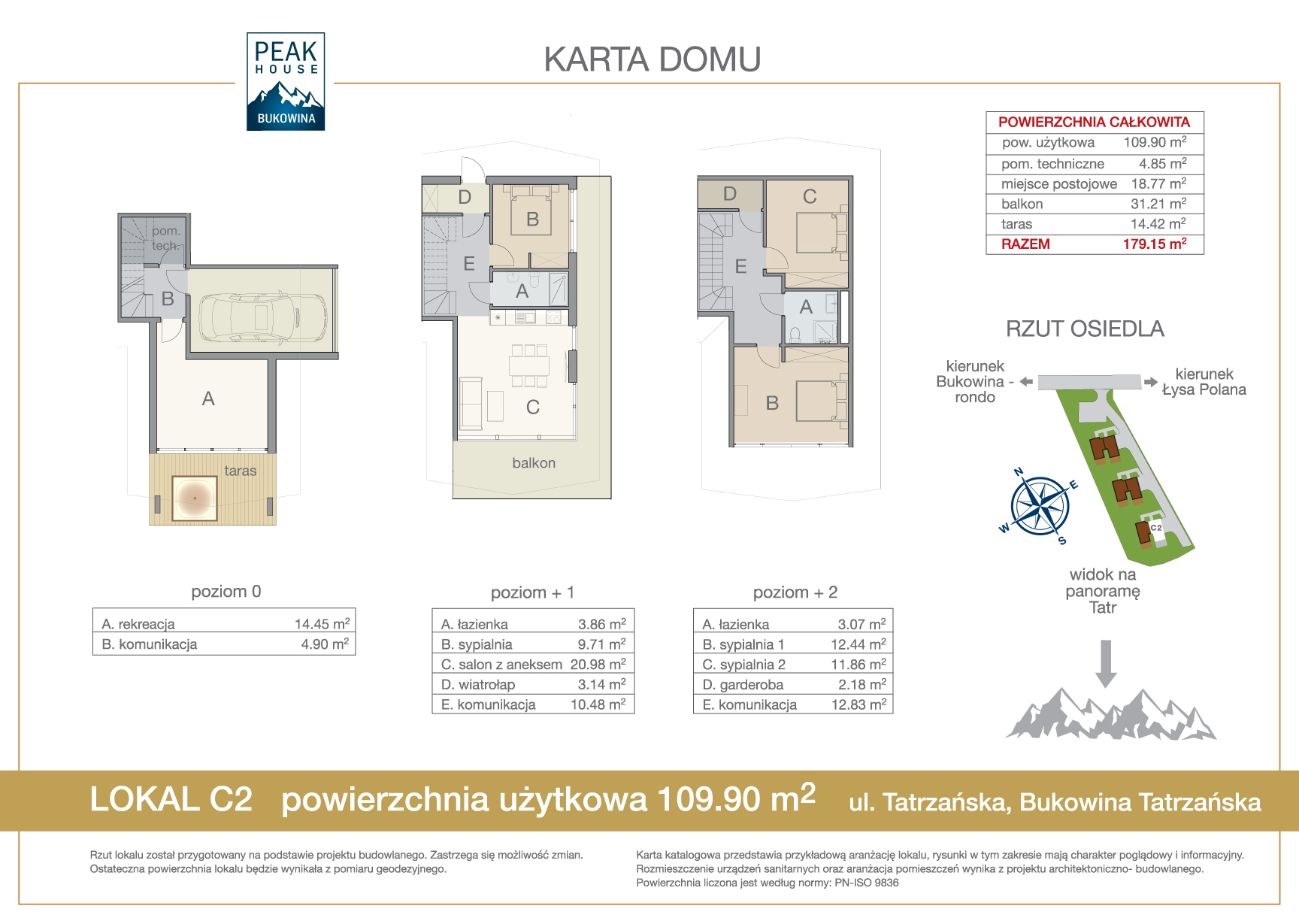 Dom i rezydencja 109,90 m², oferta nr C2, Bukowina Peak House, Bukowina Tatrzańska, ul. Tatrzańska 17a-idx