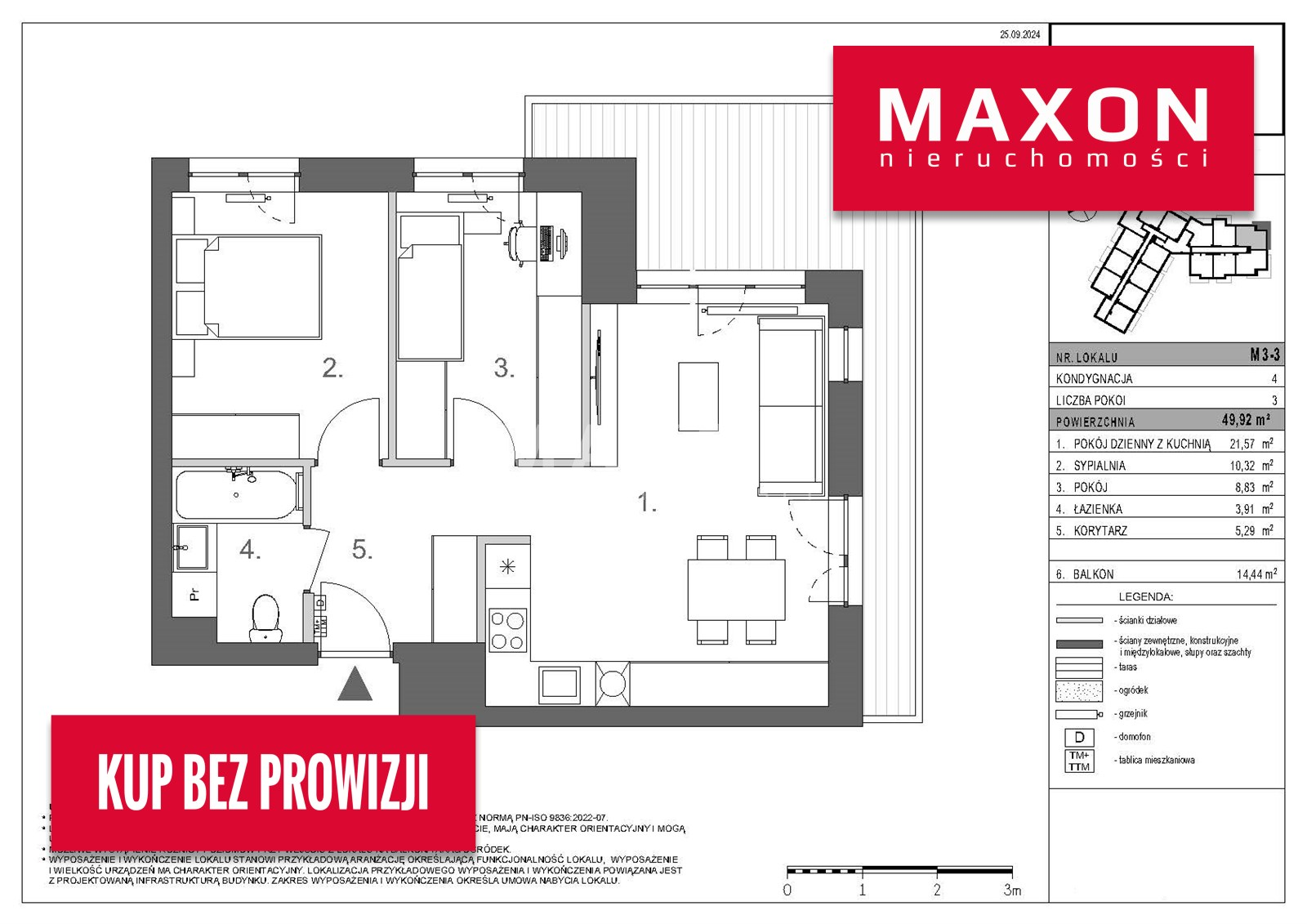 Mieszkanie 49,92 m², piętro 3, oferta nr , 61473/MS/MAX, Warszawa, Targówek, Targówek, Lewinowska-idx