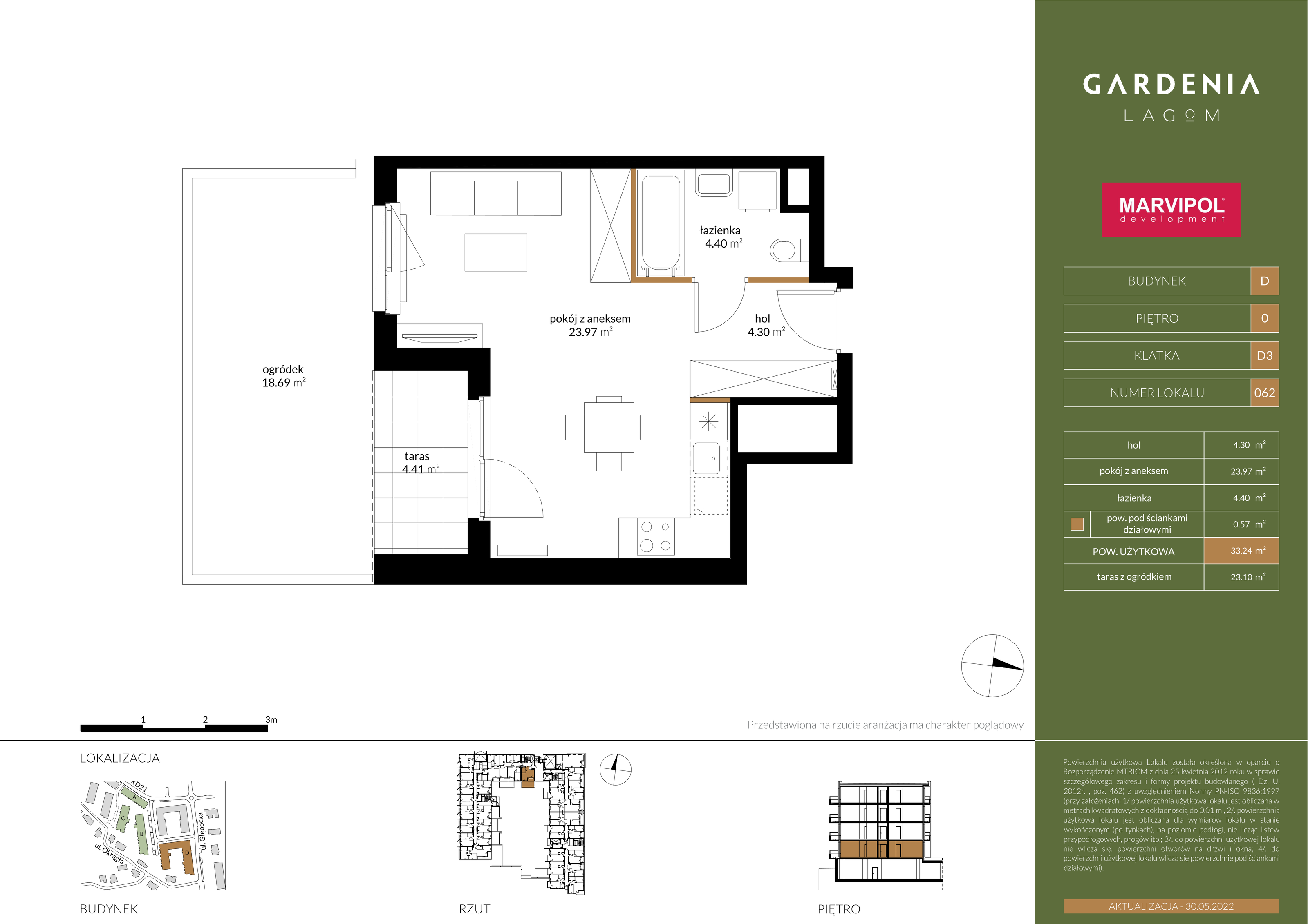 Mieszkanie 33,24 m², parter, oferta nr D062, Gardenia Lagom, Warszawa, Białołęka, Grodzisk, ul. Głębocka 117-idx