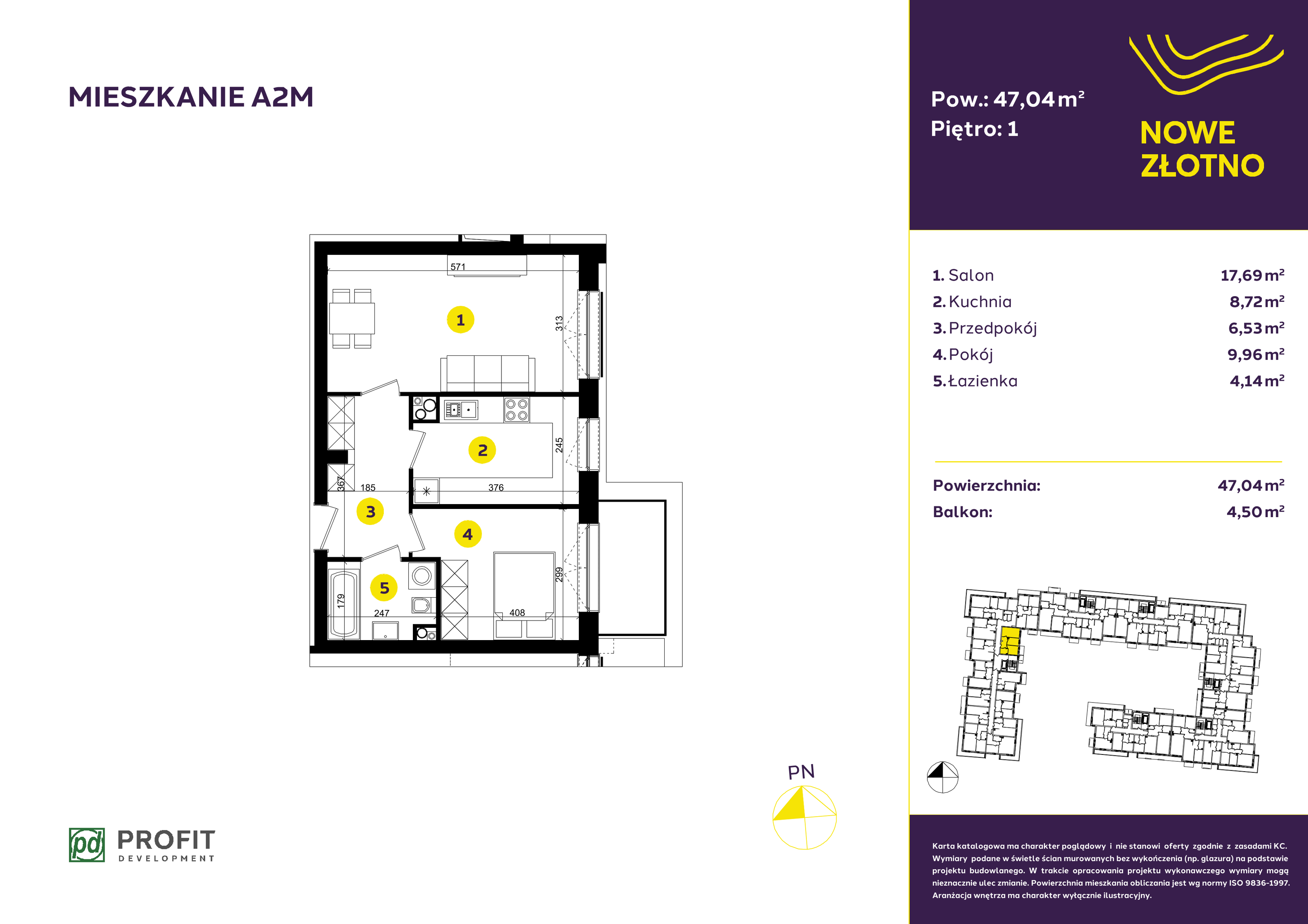 Mieszkanie 47,04 m², piętro 1, oferta nr A-2M, Nowe Złotno, Łódź, Polesie, Złotno, ul. Traktorowa 24-idx