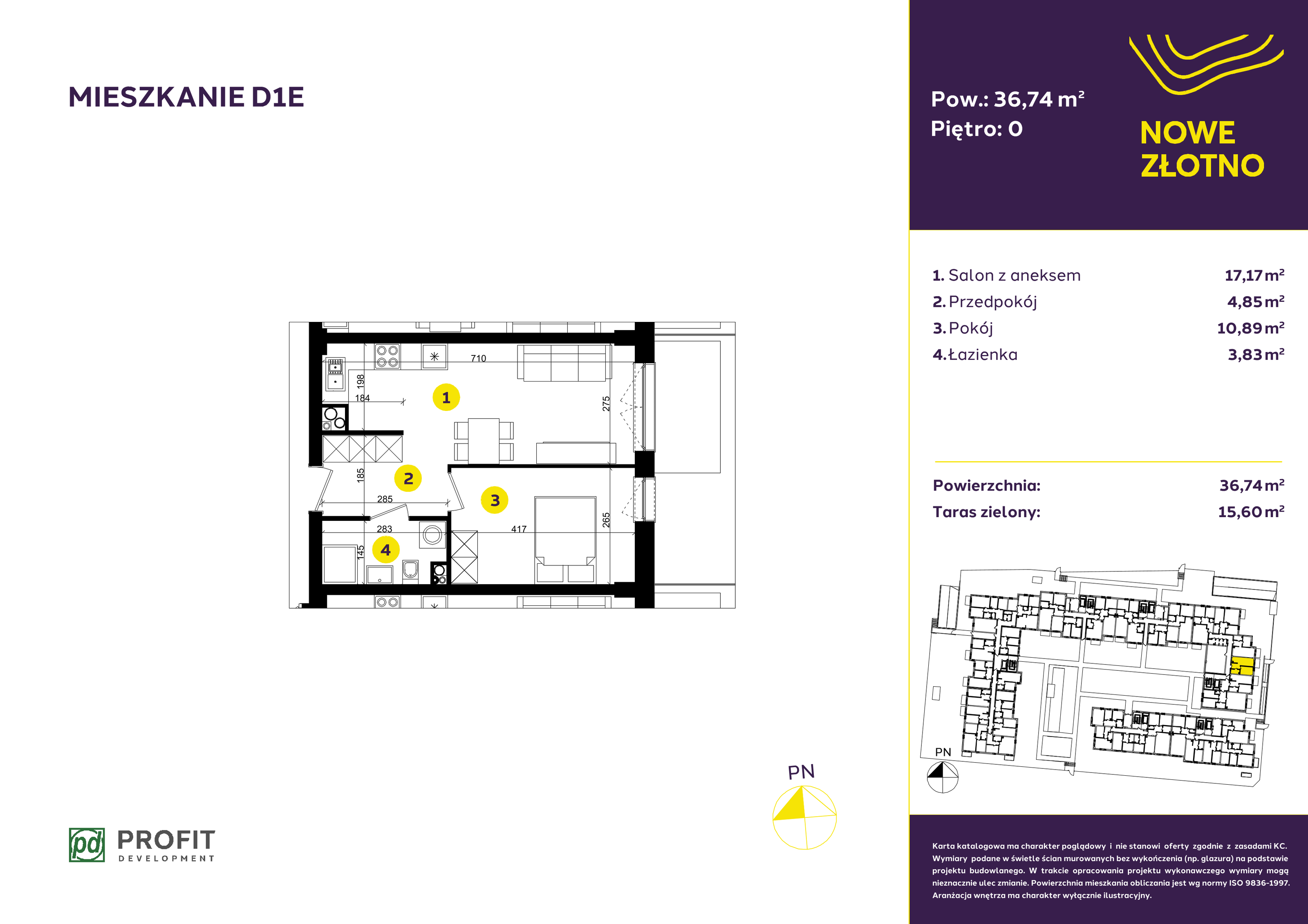 Mieszkanie 36,74 m², parter, oferta nr D-1E, Nowe Złotno, Łódź, Polesie, Złotno, ul. Traktorowa 24-idx