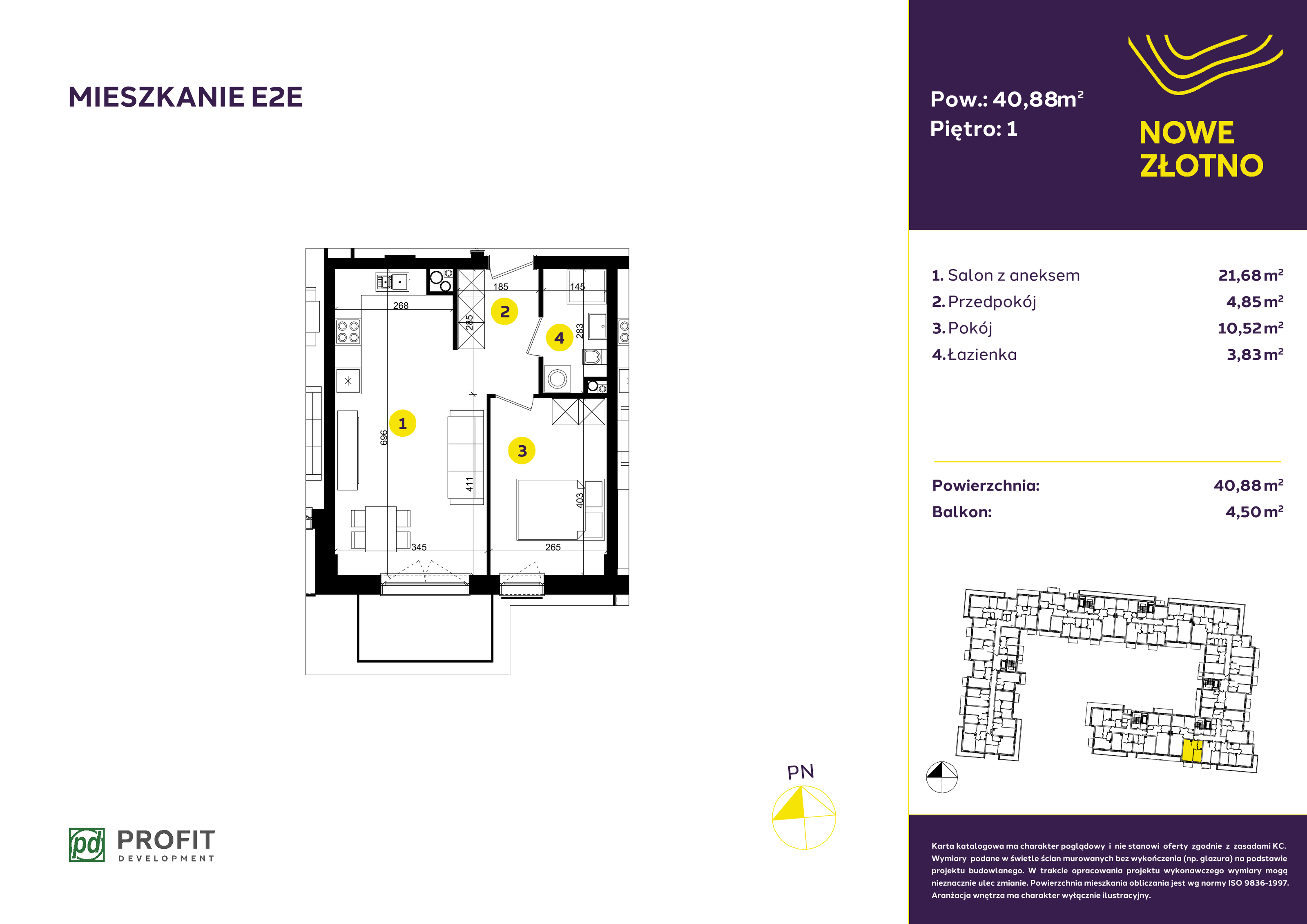 Mieszkanie 40,88 m², piętro 1, oferta nr E-2E, Nowe Złotno, Łódź, Polesie, Złotno, ul. Traktorowa 24-idx