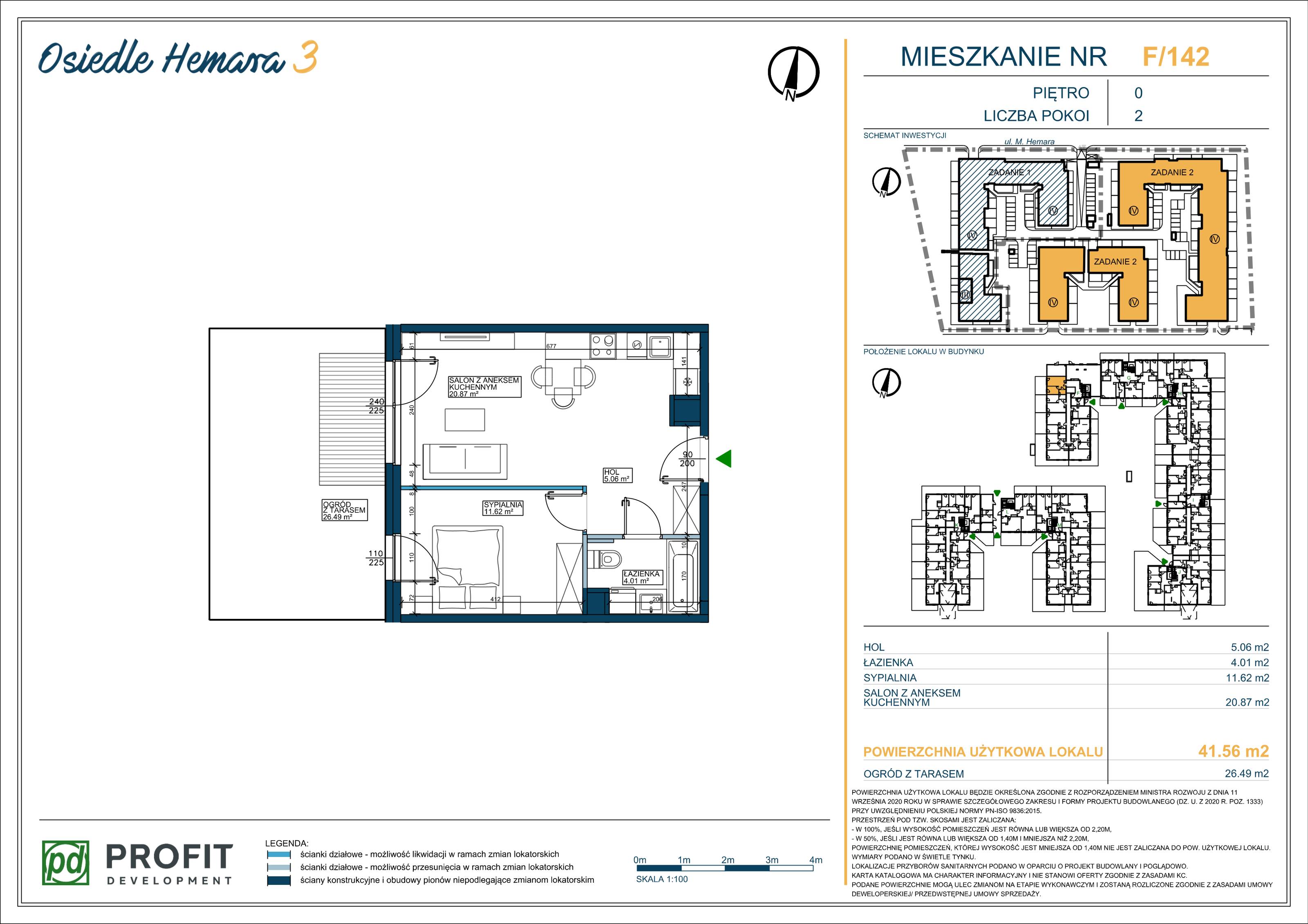 Mieszkanie 41,56 m², parter, oferta nr 142, Osiedle Hemara 3, Warszawa, Białołęka, Brzeziny, ul. Mariana Hemara-idx