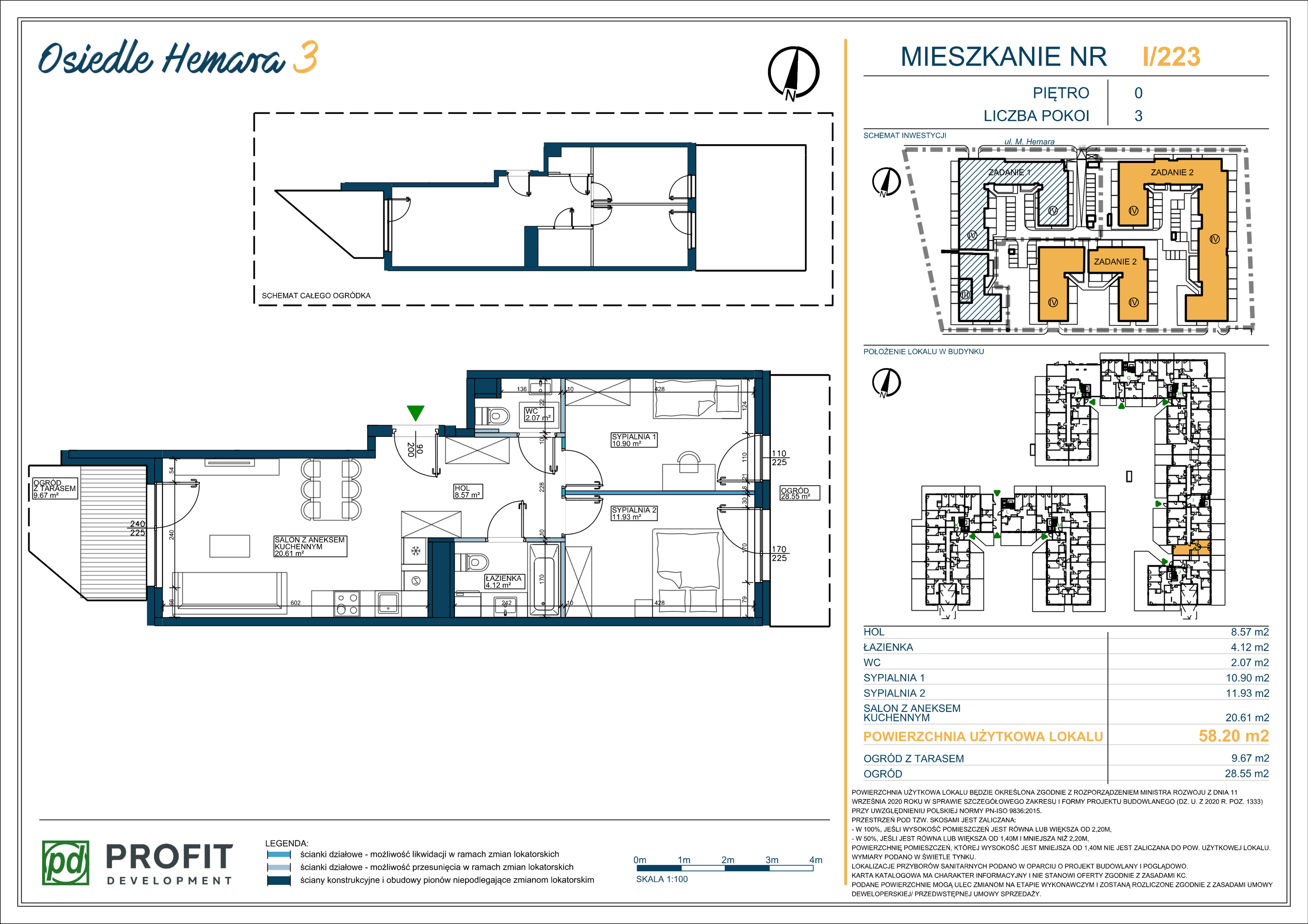 Mieszkanie 58,20 m², parter, oferta nr 223, Osiedle Hemara 3, Warszawa, Białołęka, Brzeziny, ul. Mariana Hemara-idx