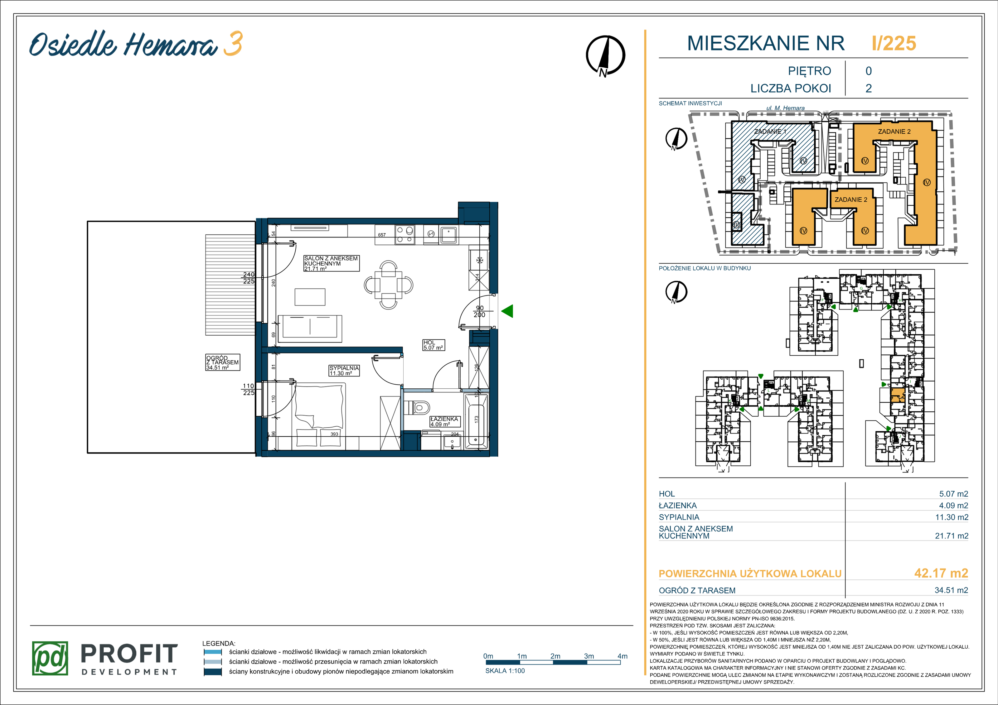 Mieszkanie 42,17 m², parter, oferta nr 225, Osiedle Hemara 3, Warszawa, Białołęka, Brzeziny, ul. Mariana Hemara-idx