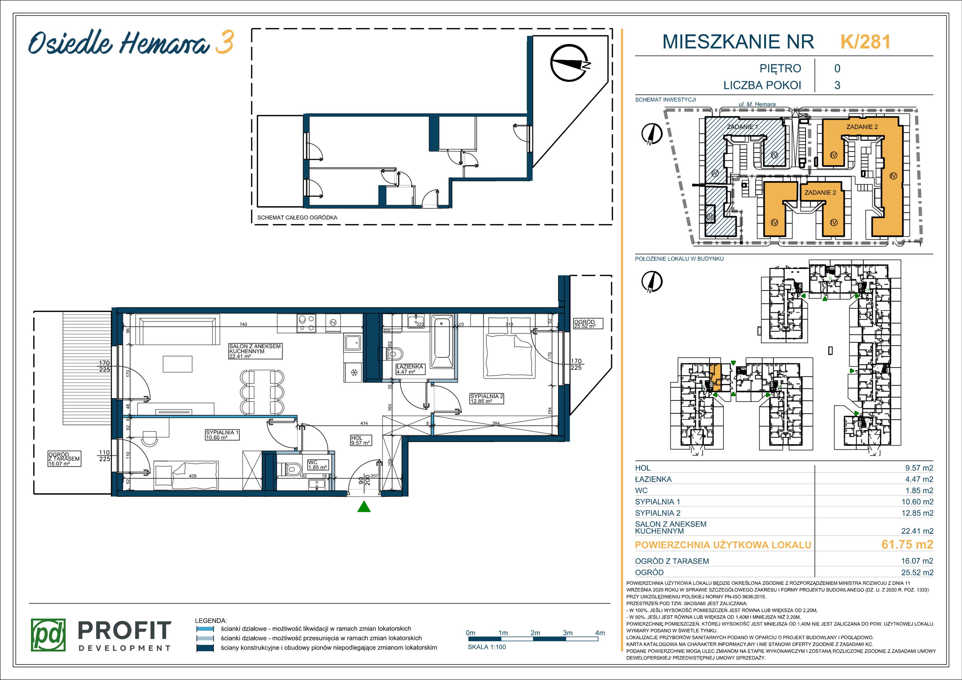 Mieszkanie 61,75 m², parter, oferta nr 281, Osiedle Hemara 3, Warszawa, Białołęka, Brzeziny, ul. Mariana Hemara-idx