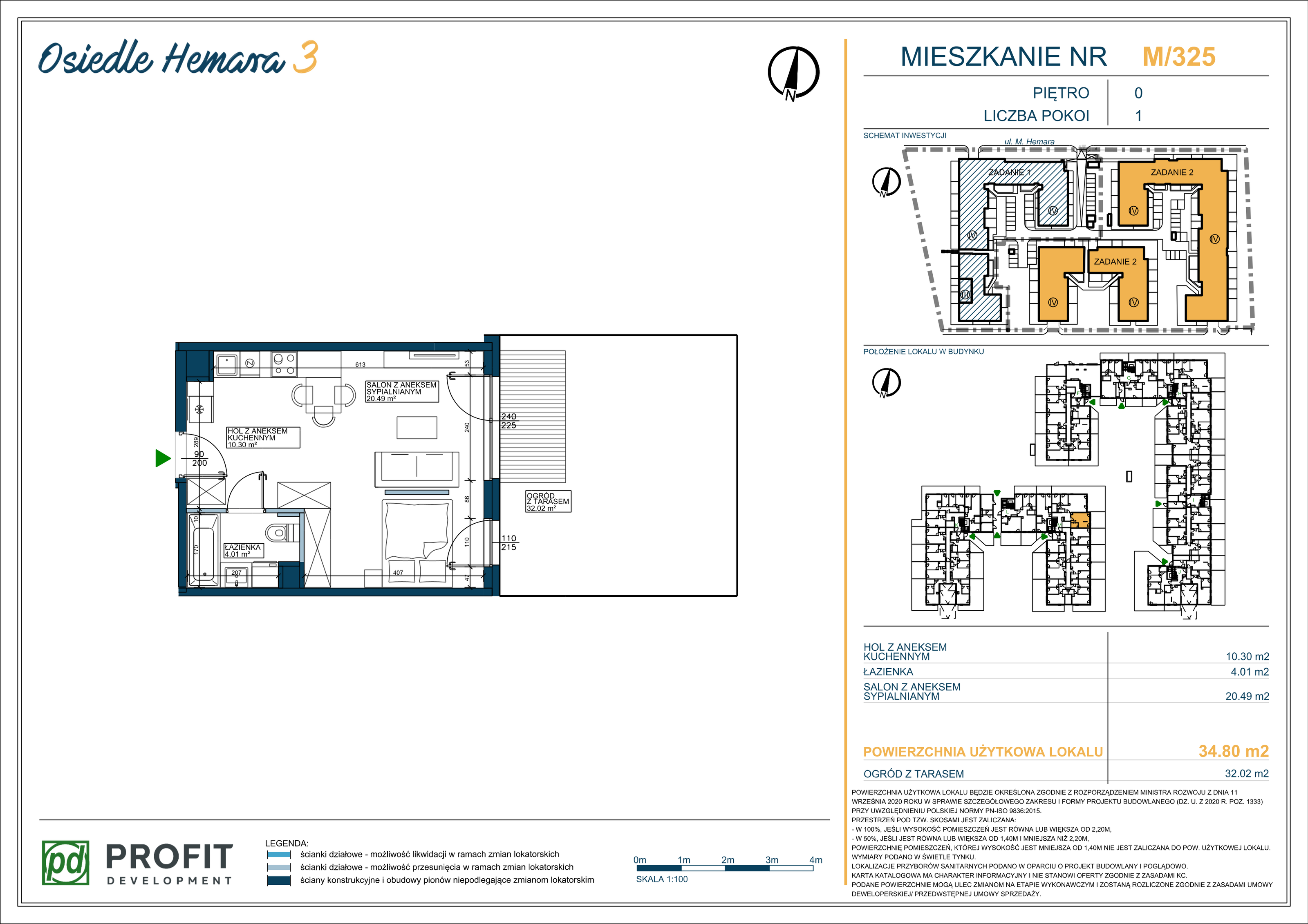 Mieszkanie 34,80 m², parter, oferta nr 325, Osiedle Hemara 3, Warszawa, Białołęka, Brzeziny, ul. Mariana Hemara-idx