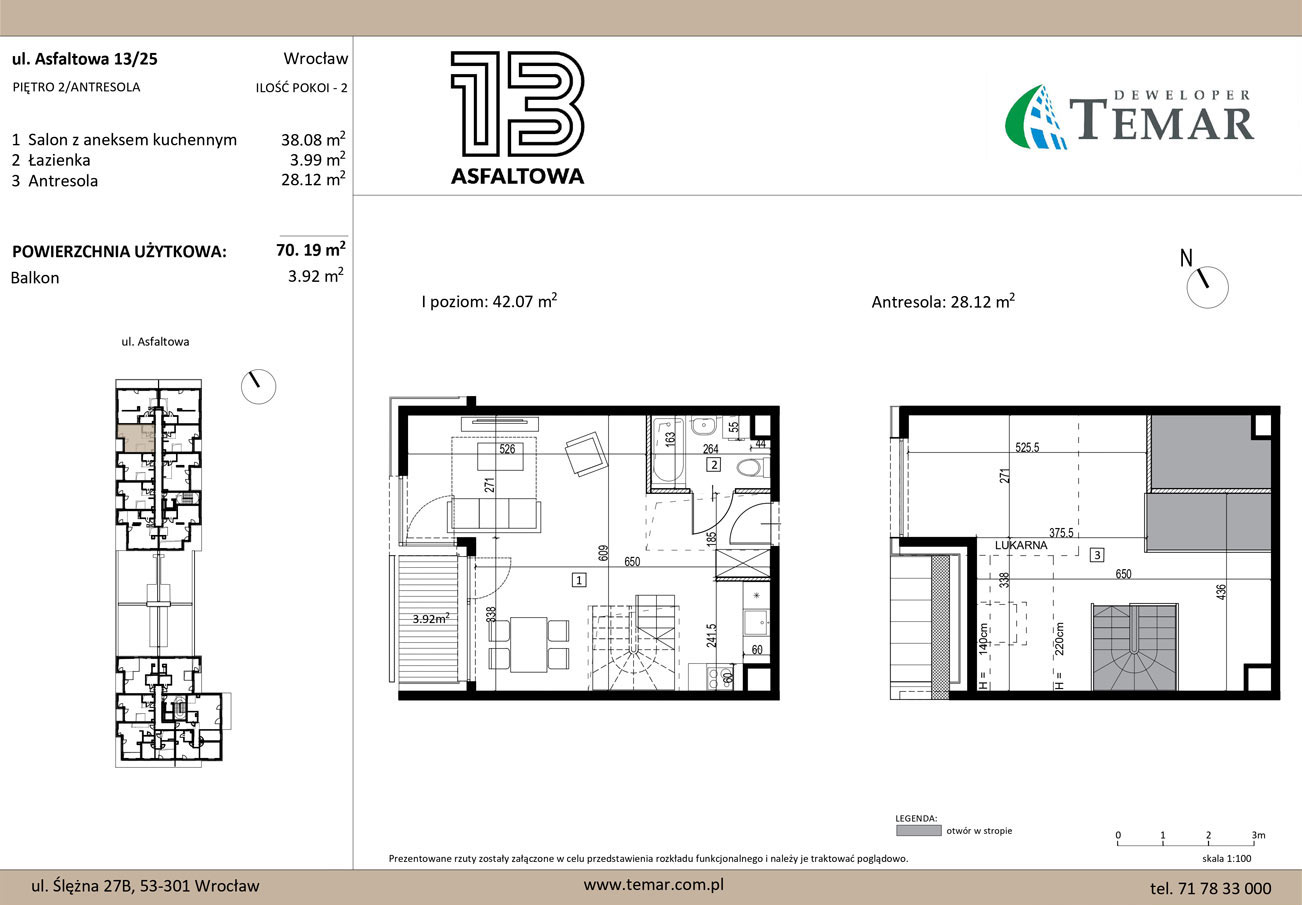 Mieszkanie 70,19 m², piętro 2, oferta nr 13/25, ASFALTOWA 13, Wrocław, Wojszyce, Krzyki, ul. Asfaltowa 13-idx