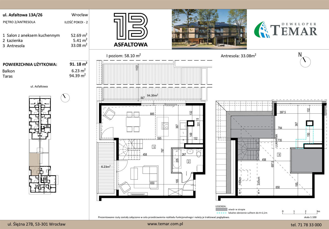 Mieszkanie 91,18 m², piętro 2, oferta nr 13A/26, ASFALTOWA 13, Wrocław, Wojszyce, Krzyki, ul. Asfaltowa 13-idx