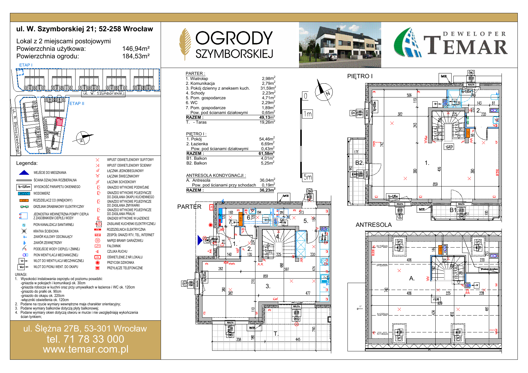 Dom i rezydencja 146,19 m², oferta nr 21, Ogrody Szymborskiej, Wrocław, Wojszyce, Krzyki, ul. W. Szymborskiej 2-43-idx