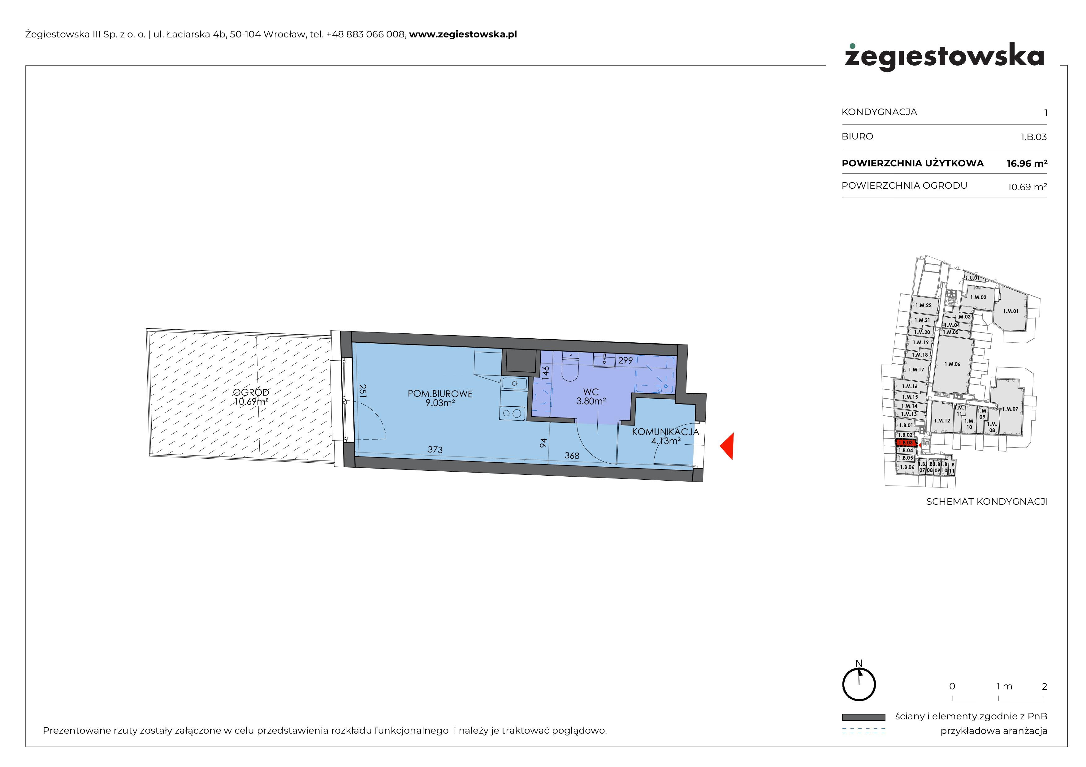 Mieszkanie 16,96 m², parter, oferta nr 1.B.03, Żegiestowska, Wrocław, Gaj, Krzyki, ul. Żegiestowska 3-idx