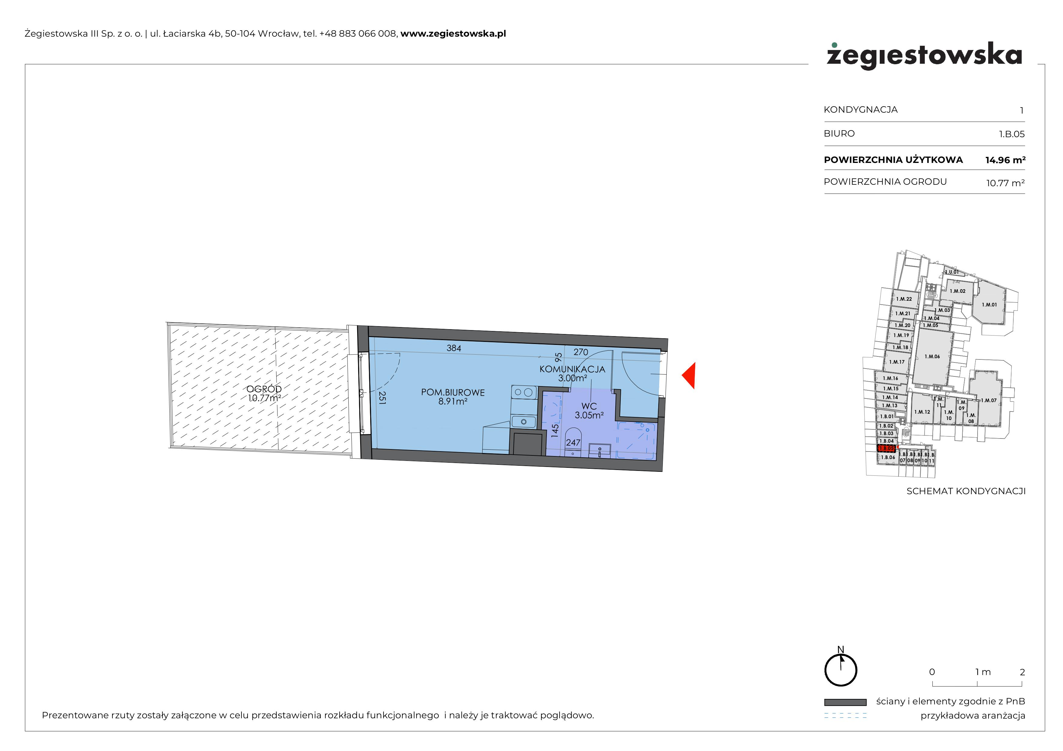 Mieszkanie 14,96 m², parter, oferta nr 1.B.05, Żegiestowska, Wrocław, Gaj, Krzyki, ul. Żegiestowska 3-idx