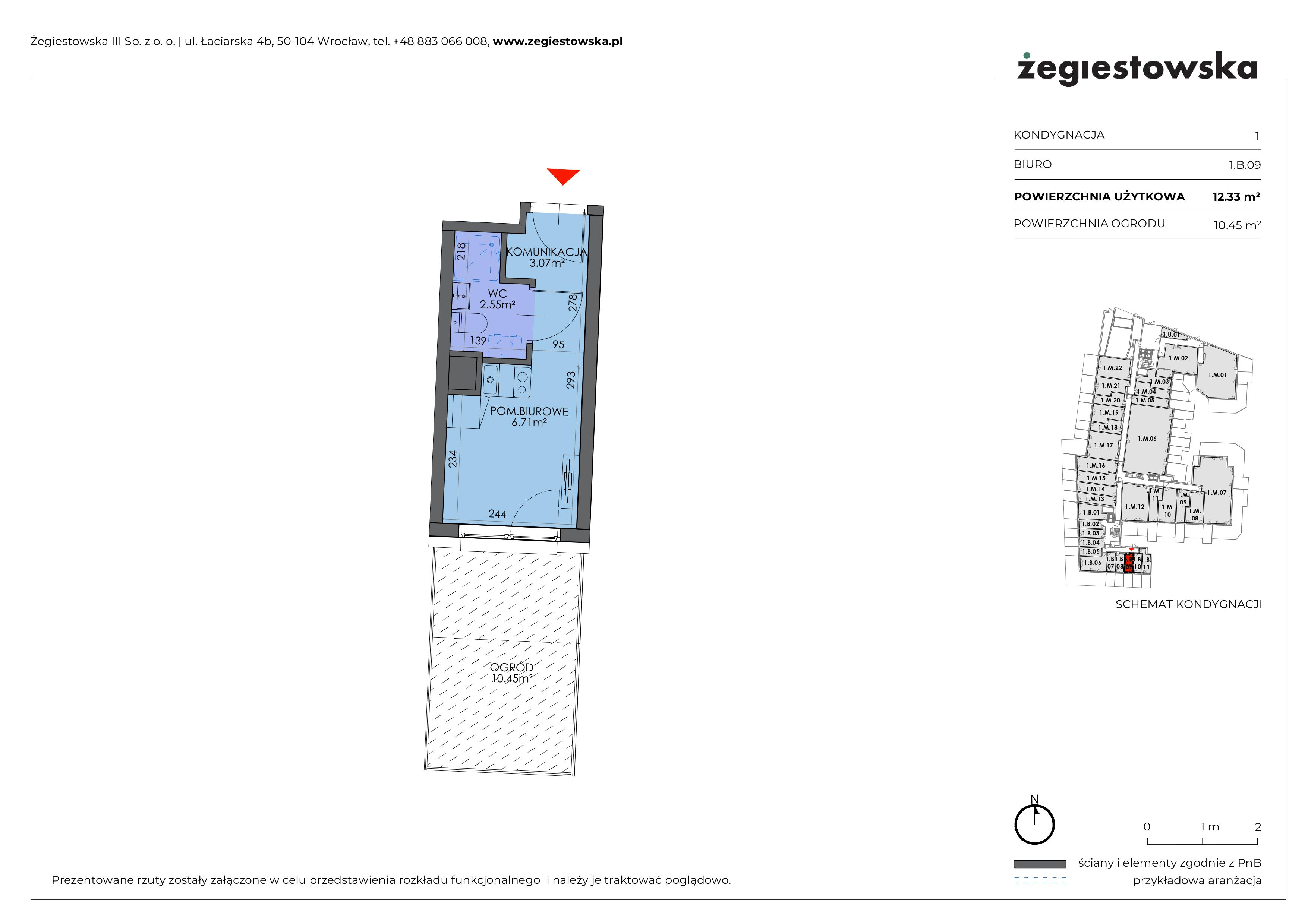 Mieszkanie 12,33 m², parter, oferta nr 1.B.09, Żegiestowska, Wrocław, Gaj, Krzyki, ul. Żegiestowska 3-idx