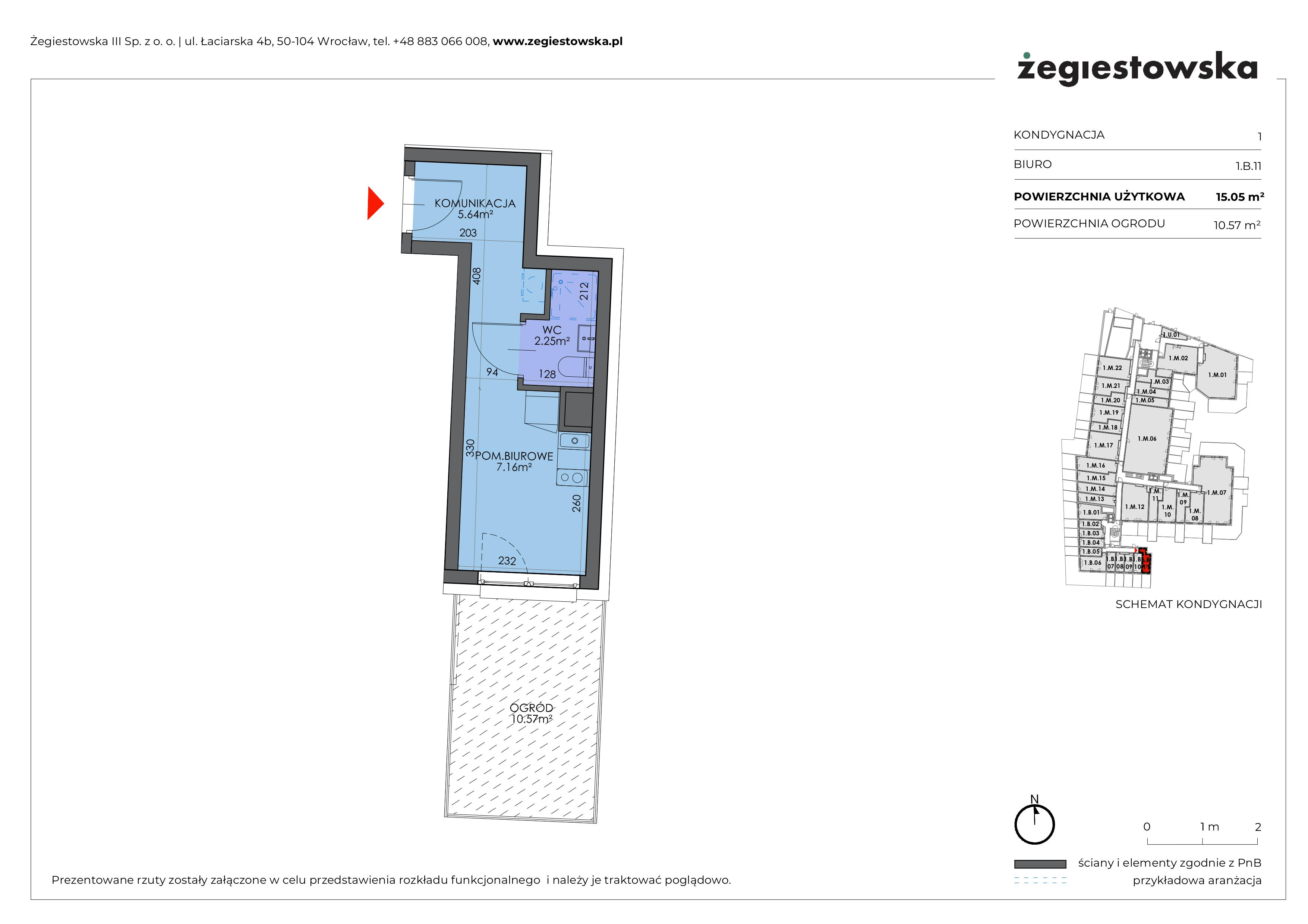 Mieszkanie 15,05 m², parter, oferta nr 1.B.11, Żegiestowska, Wrocław, Gaj, Krzyki, ul. Żegiestowska 3-idx