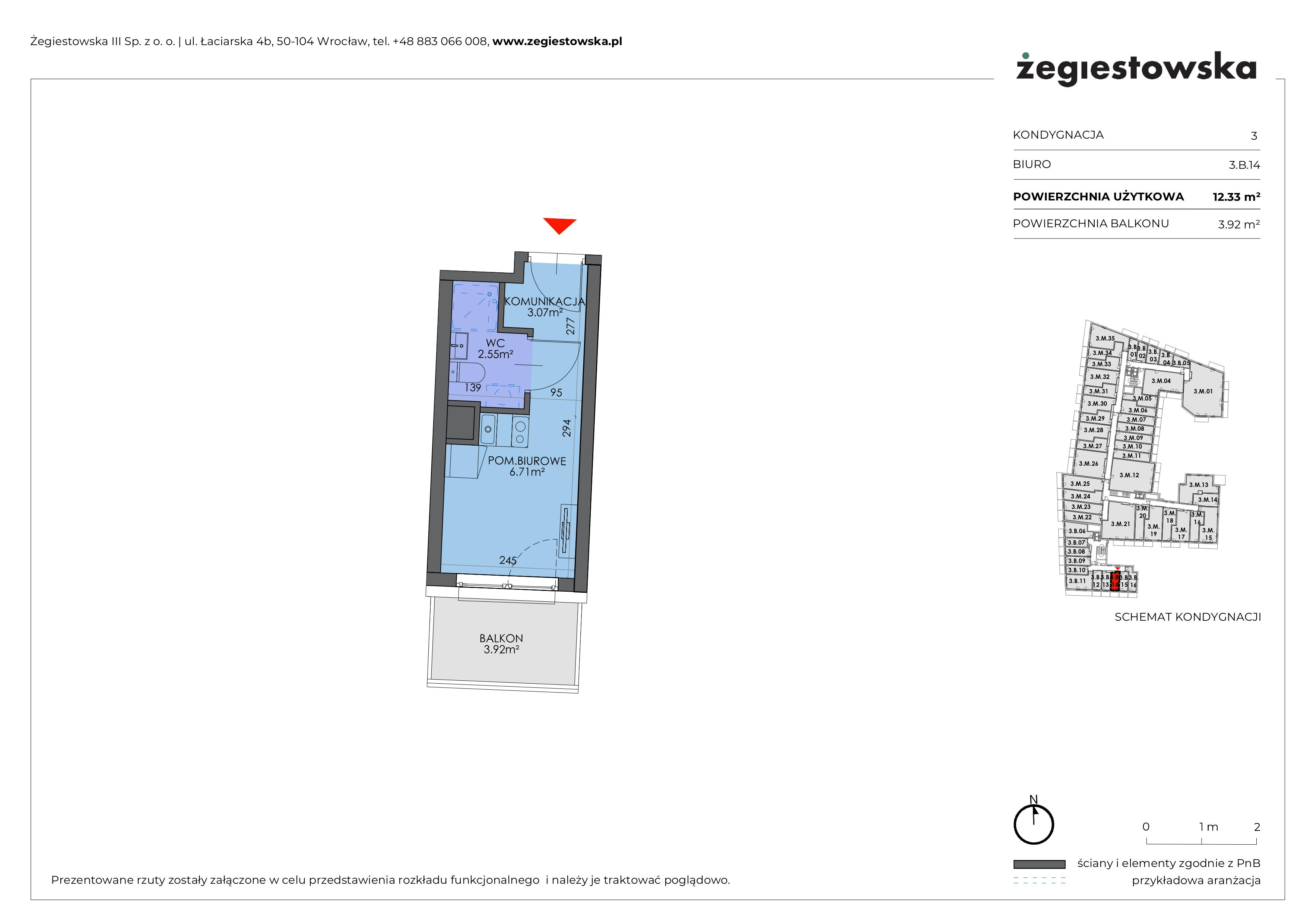 Mieszkanie 12,33 m², piętro 2, oferta nr 3.B.14, Żegiestowska, Wrocław, Gaj, Krzyki, ul. Żegiestowska 3-idx