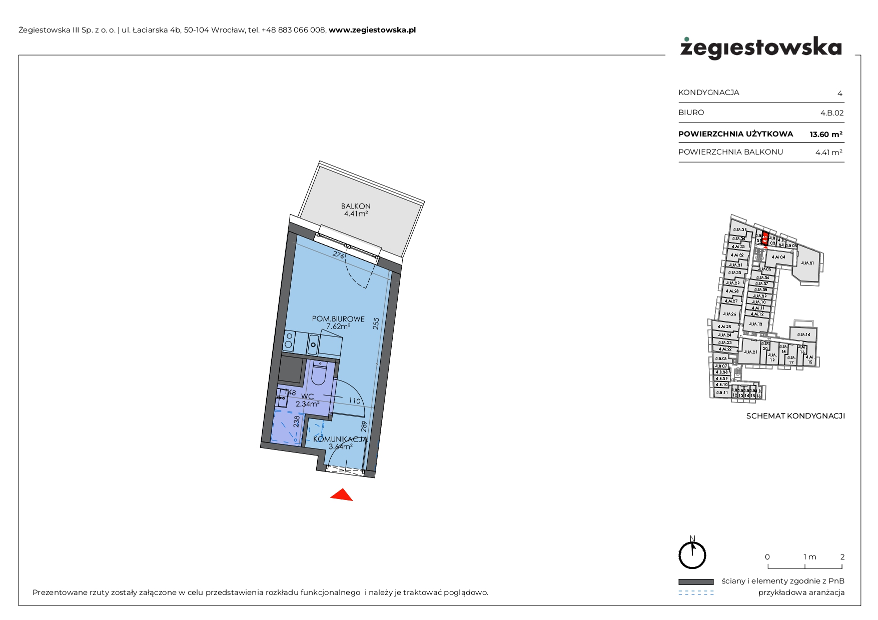 Mieszkanie 13,60 m², piętro 3, oferta nr 4.B.02, Żegiestowska, Wrocław, Gaj, Krzyki, ul. Żegiestowska 3-idx