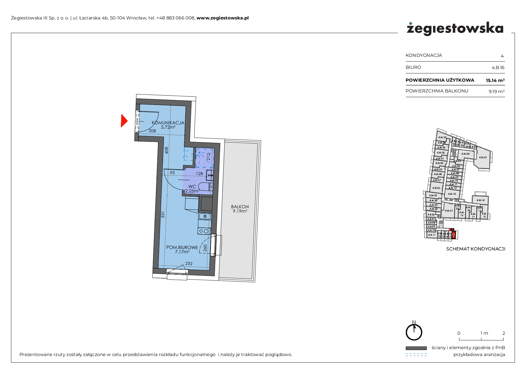 Mieszkanie 15,14 m², piętro 3, oferta nr 4.B.16, Żegiestowska, Wrocław, Gaj, Krzyki, ul. Żegiestowska 3-idx