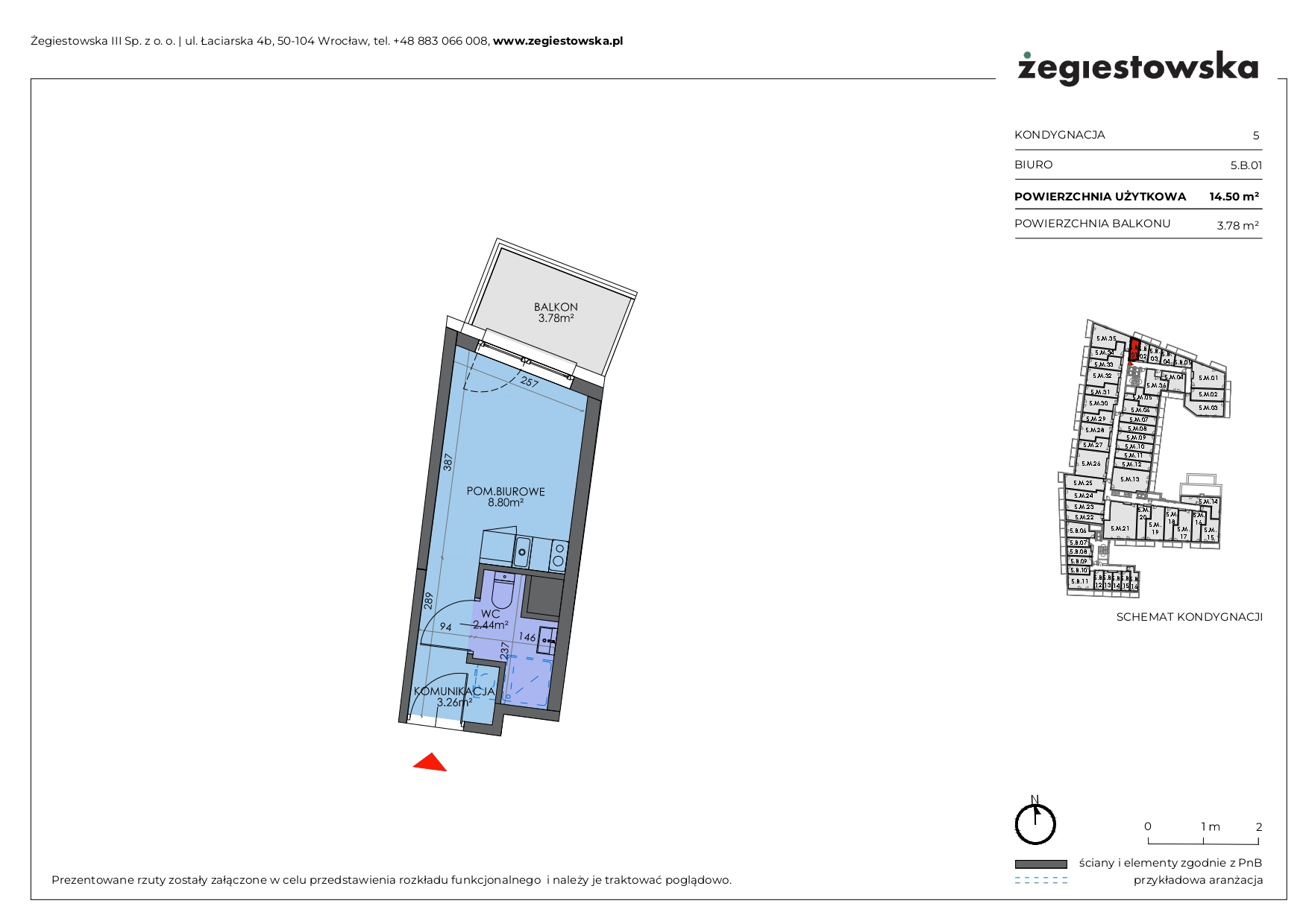 Mieszkanie 14,50 m², piętro 4, oferta nr 5.B.01, Żegiestowska, Wrocław, Gaj, Krzyki, ul. Żegiestowska 3-idx