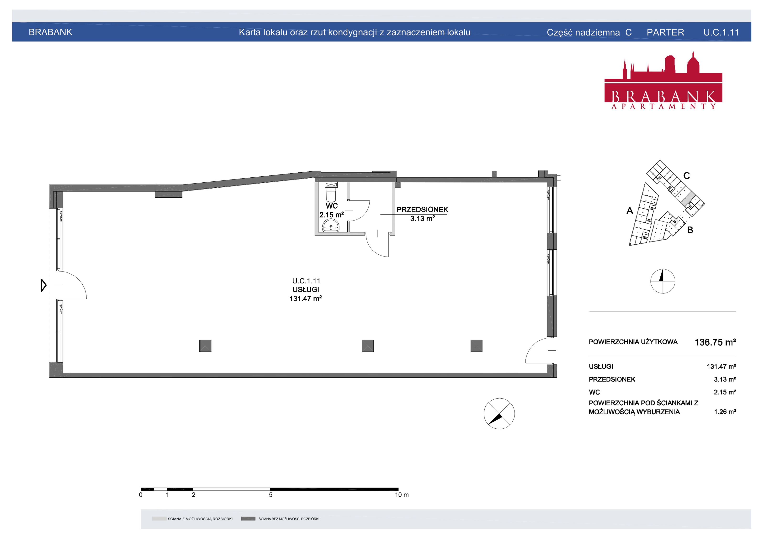 Lokal użytkowy 136,75 m², oferta nr U.C.1.11, Brabank - lokale użytkowe, Gdańsk, Śródmieście, ul. Stara Stocznia/Wałowa-idx