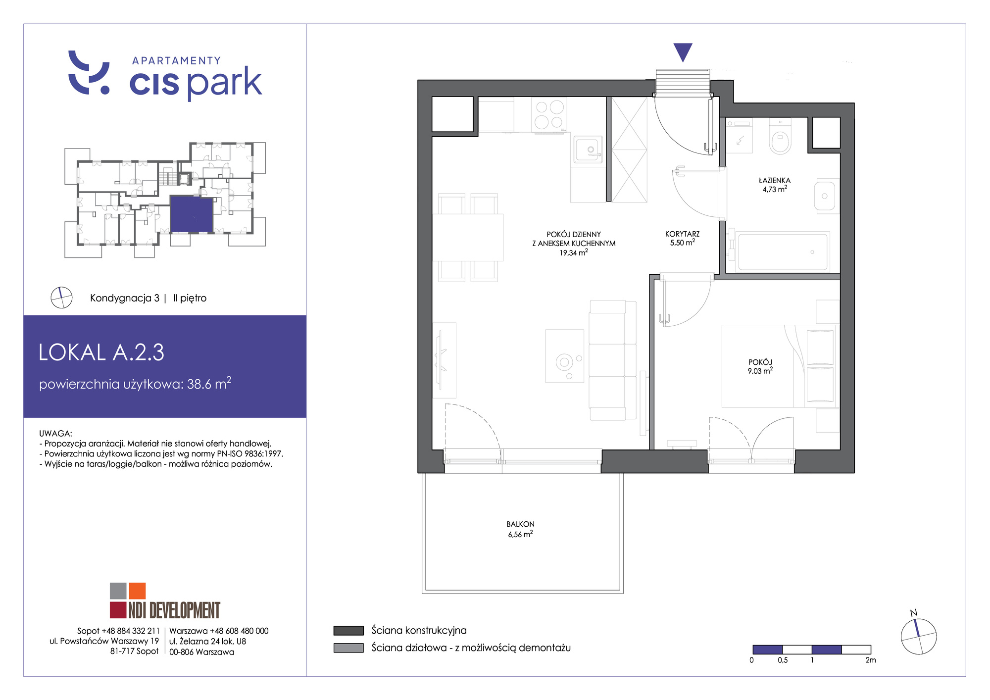 Mieszkanie 38,60 m², piętro 2, oferta nr A.2.3, Apartamenty Cis Park, Gdynia, Pustki Cisowskie-Demptowo, Pustki Cisowskie, ul. Chabrowa-idx