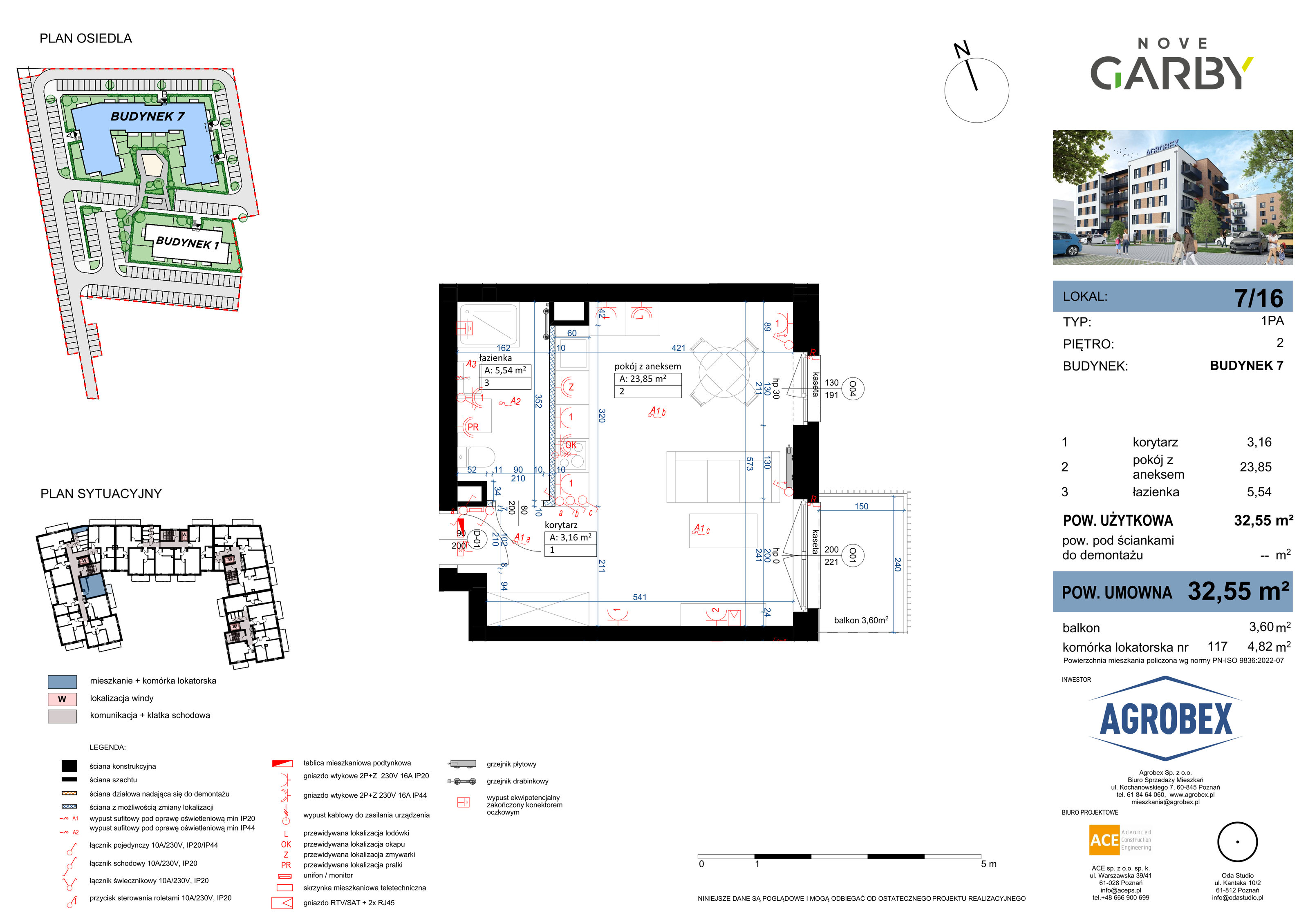 Mieszkanie 32,55 m², piętro 2, oferta nr 7/M16, Nove Garby, Garby, ul. Tulecka-idx