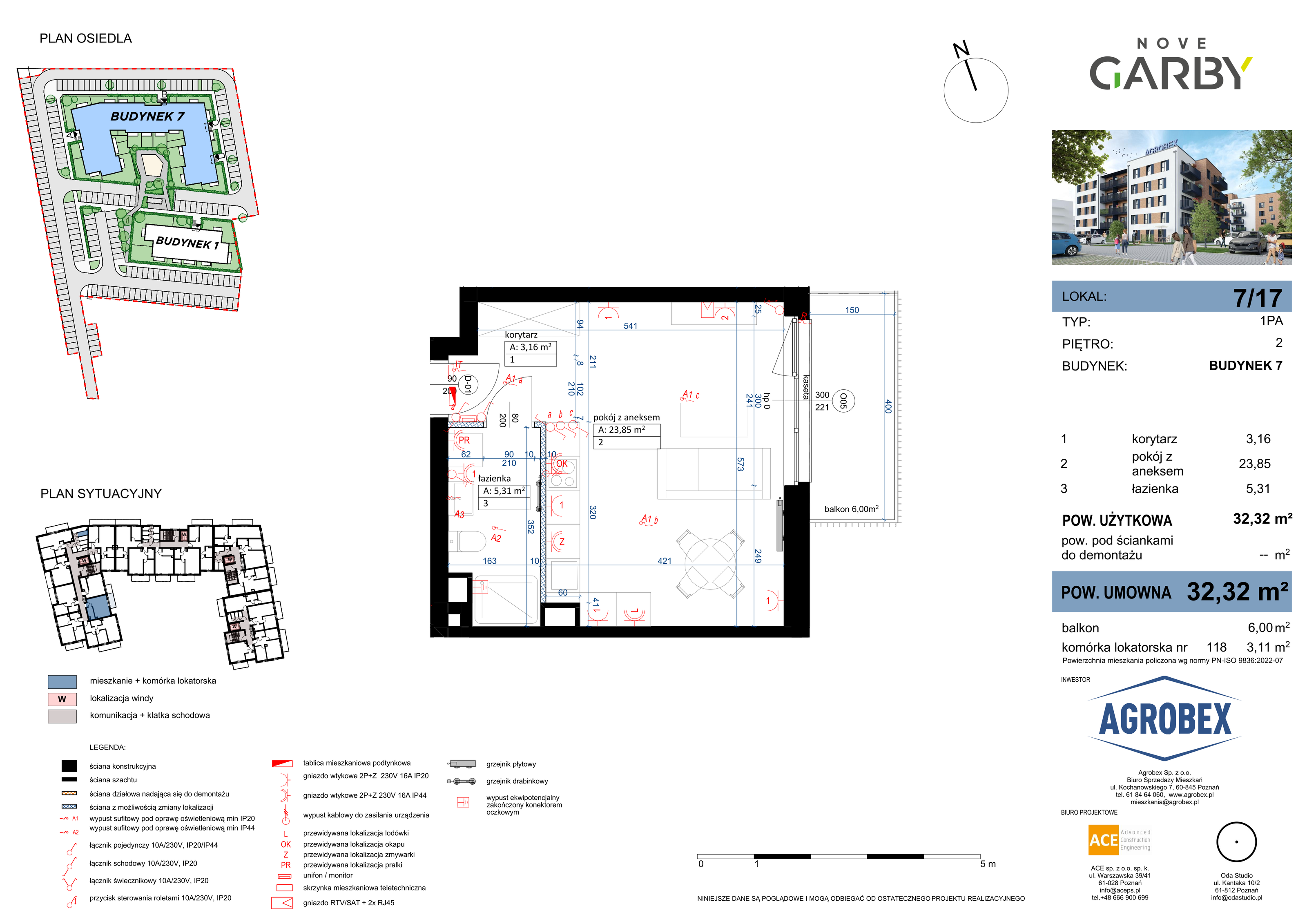 Mieszkanie 32,32 m², piętro 2, oferta nr 7/M17, Nove Garby, Garby, ul. Tulecka-idx