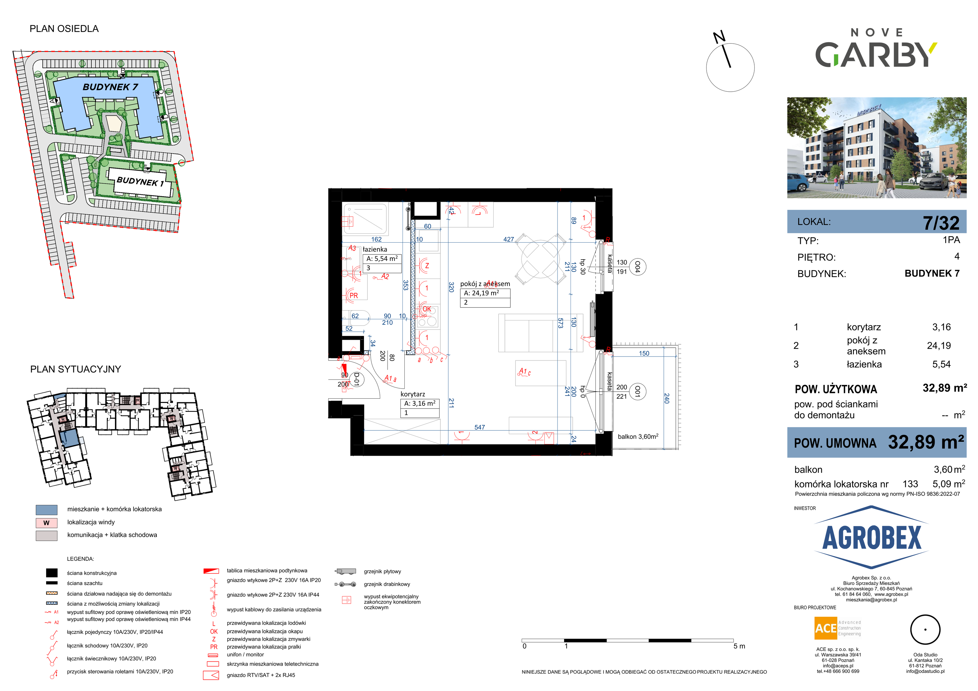 Mieszkanie 32,89 m², piętro 4, oferta nr 7/M32, Nove Garby, Garby, ul. Tulecka-idx