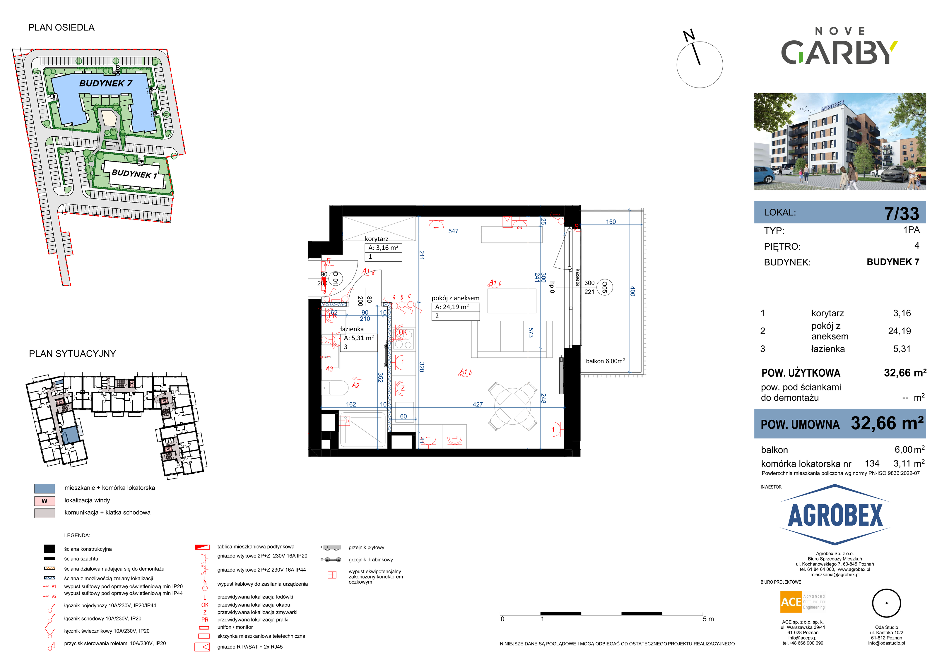 Mieszkanie 32,66 m², piętro 4, oferta nr 7/M33, Nove Garby, Garby, ul. Tulecka-idx