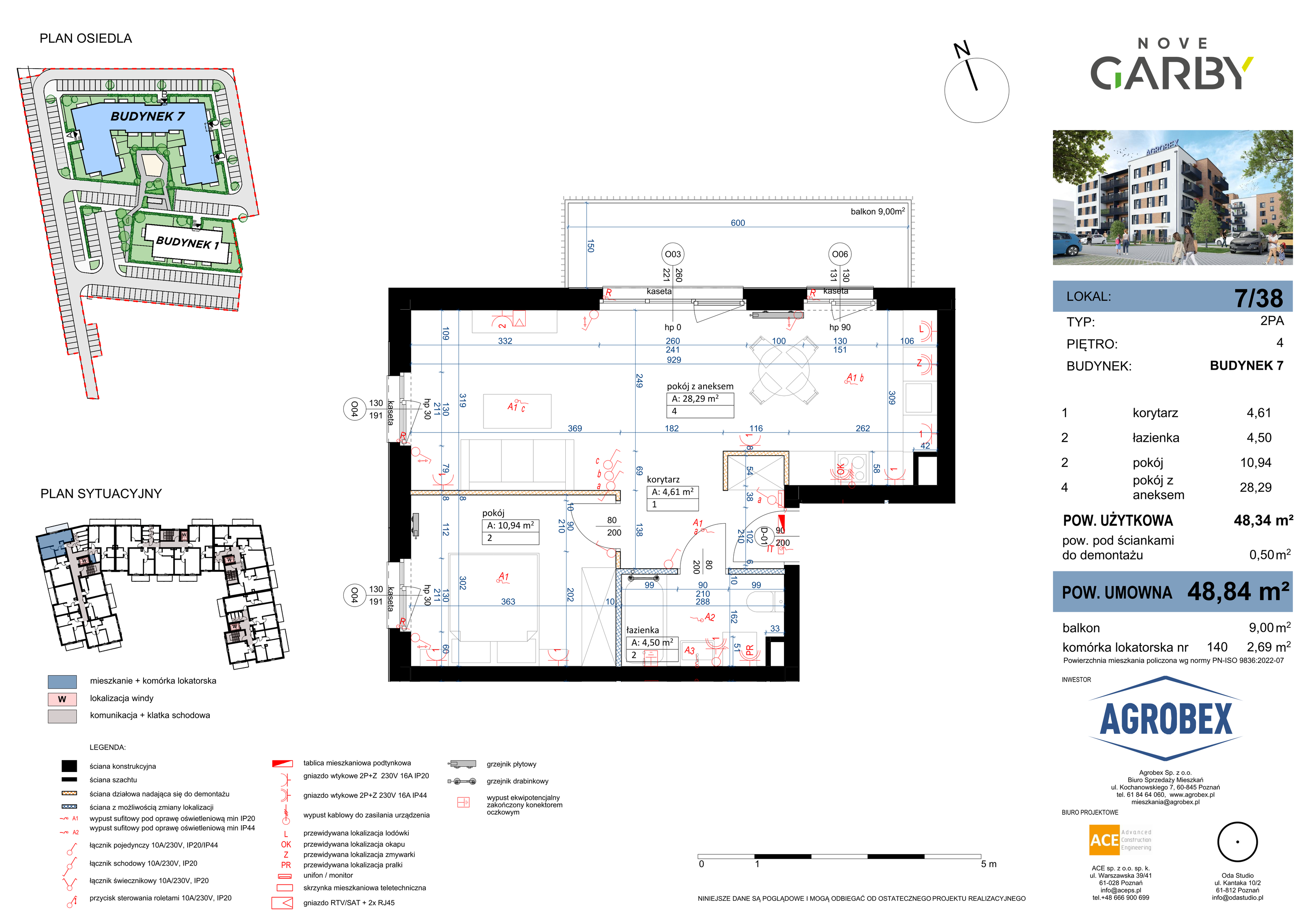 Mieszkanie 48,84 m², piętro 4, oferta nr 7/M38, Nove Garby, Garby, ul. Tulecka-idx