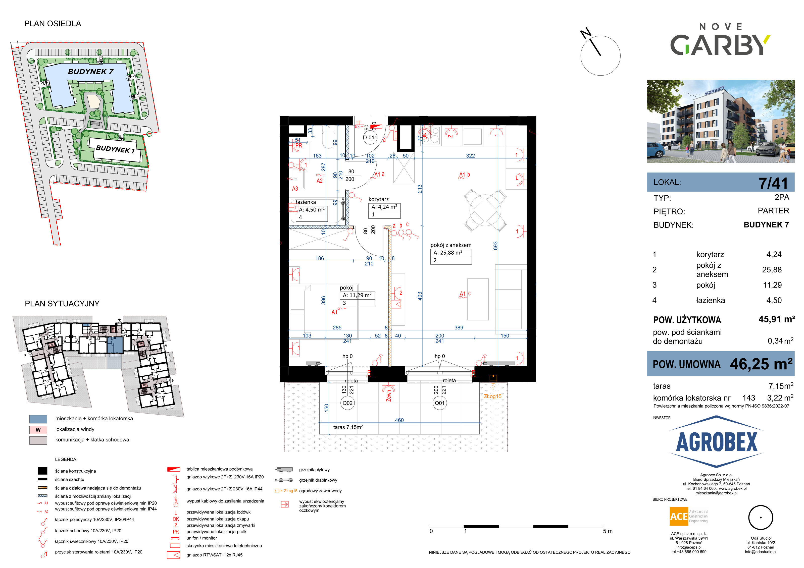 Mieszkanie 46,25 m², parter, oferta nr 7/M41, Nove Garby, Garby, ul. Tulecka-idx