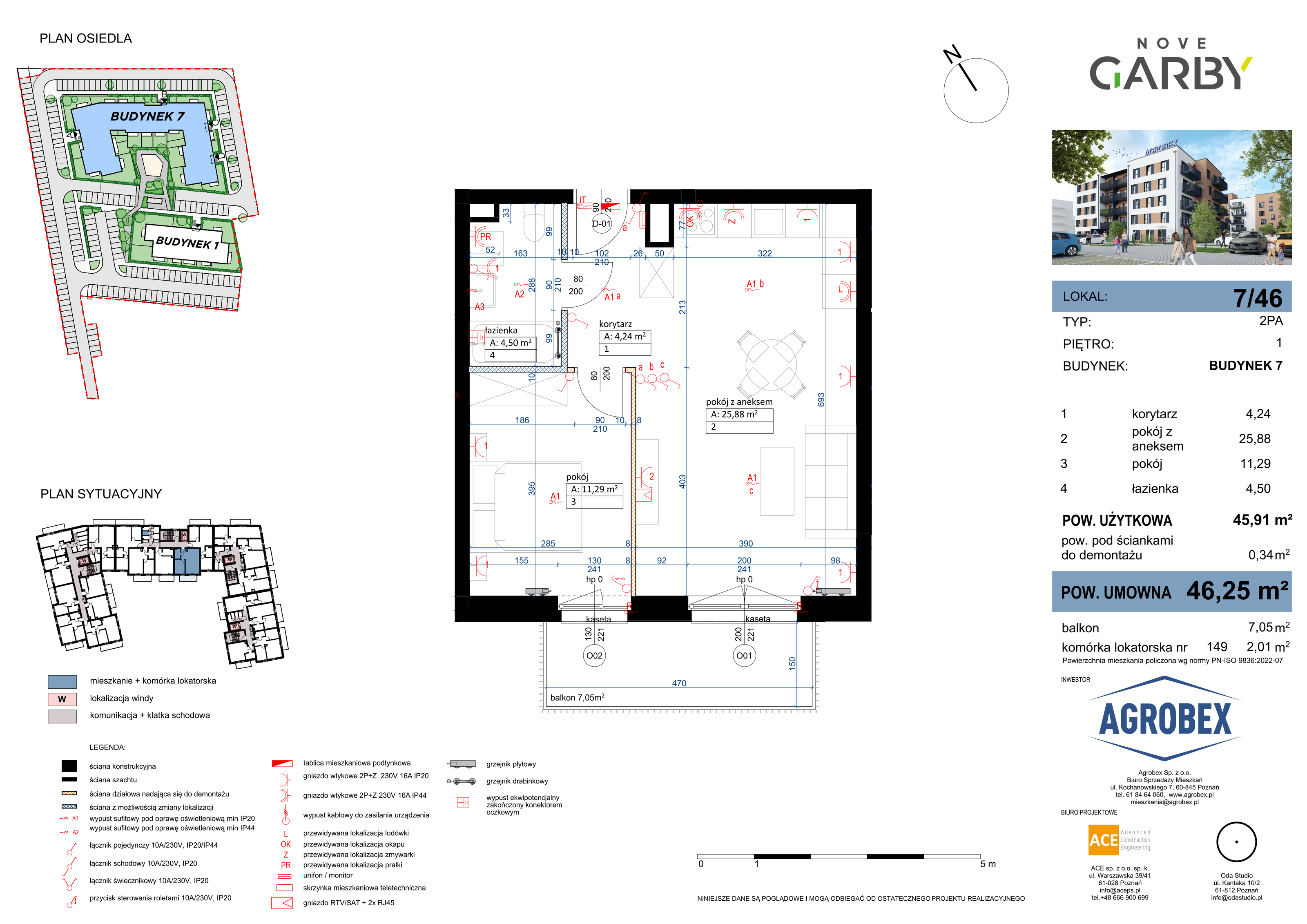 Mieszkanie 46,25 m², piętro 1, oferta nr 7/M46, Nove Garby, Garby, ul. Tulecka-idx