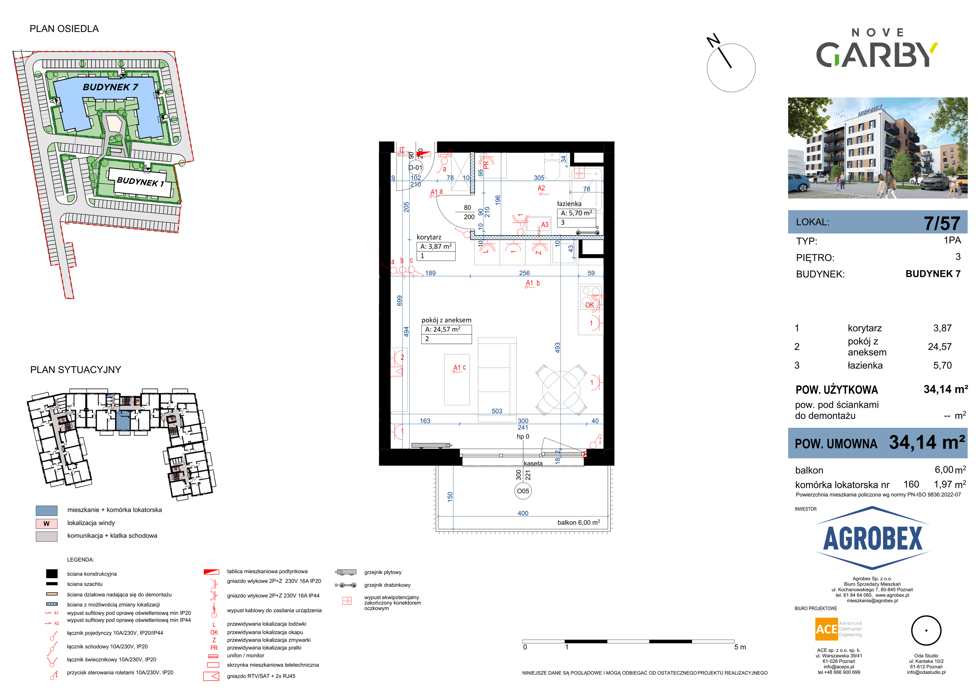 Mieszkanie 34,14 m², piętro 3, oferta nr 7/M57, Nove Garby, Garby, ul. Tulecka-idx