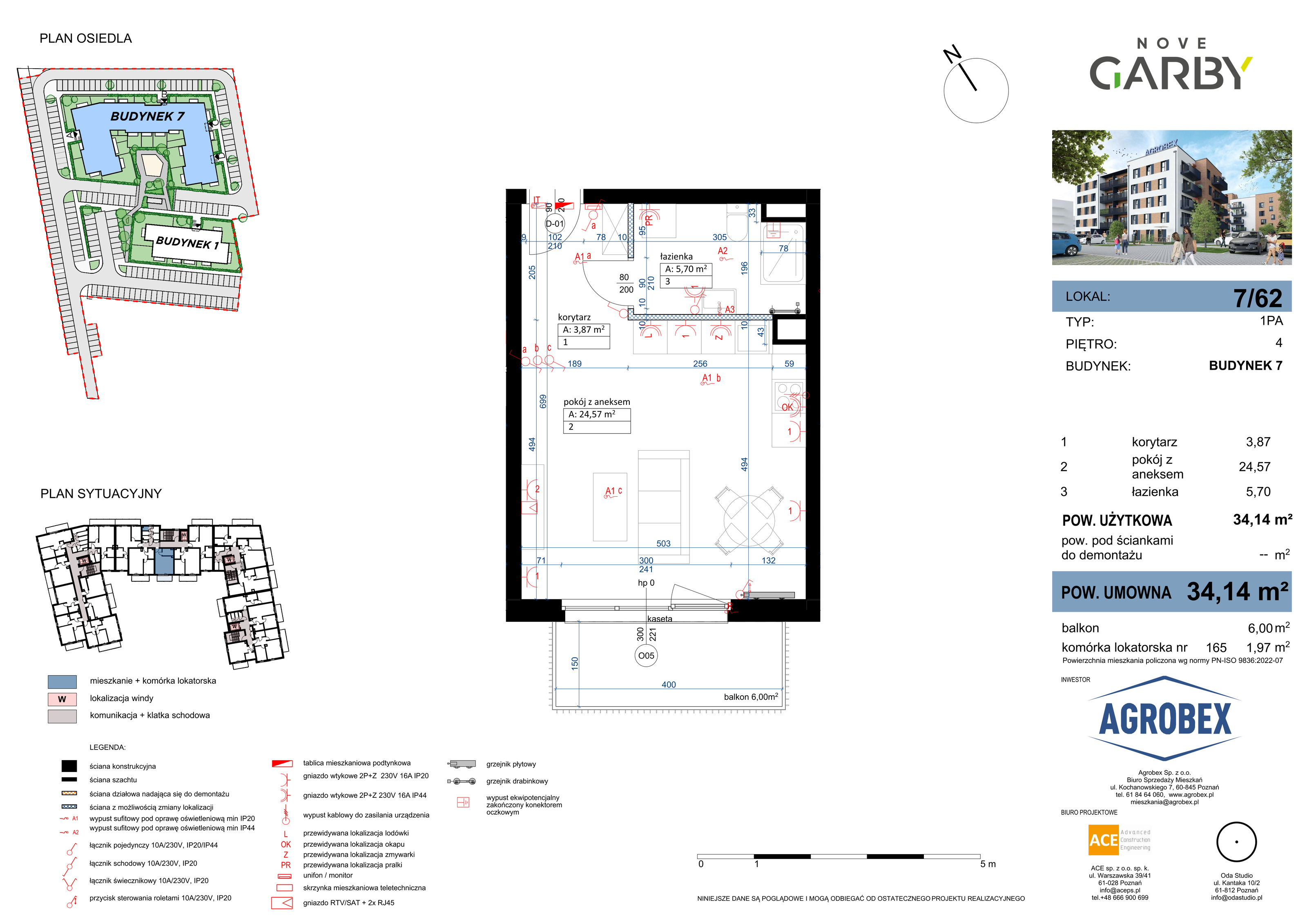 Mieszkanie 34,14 m², piętro 4, oferta nr 7/M62, Nove Garby, Garby, ul. Tulecka-idx