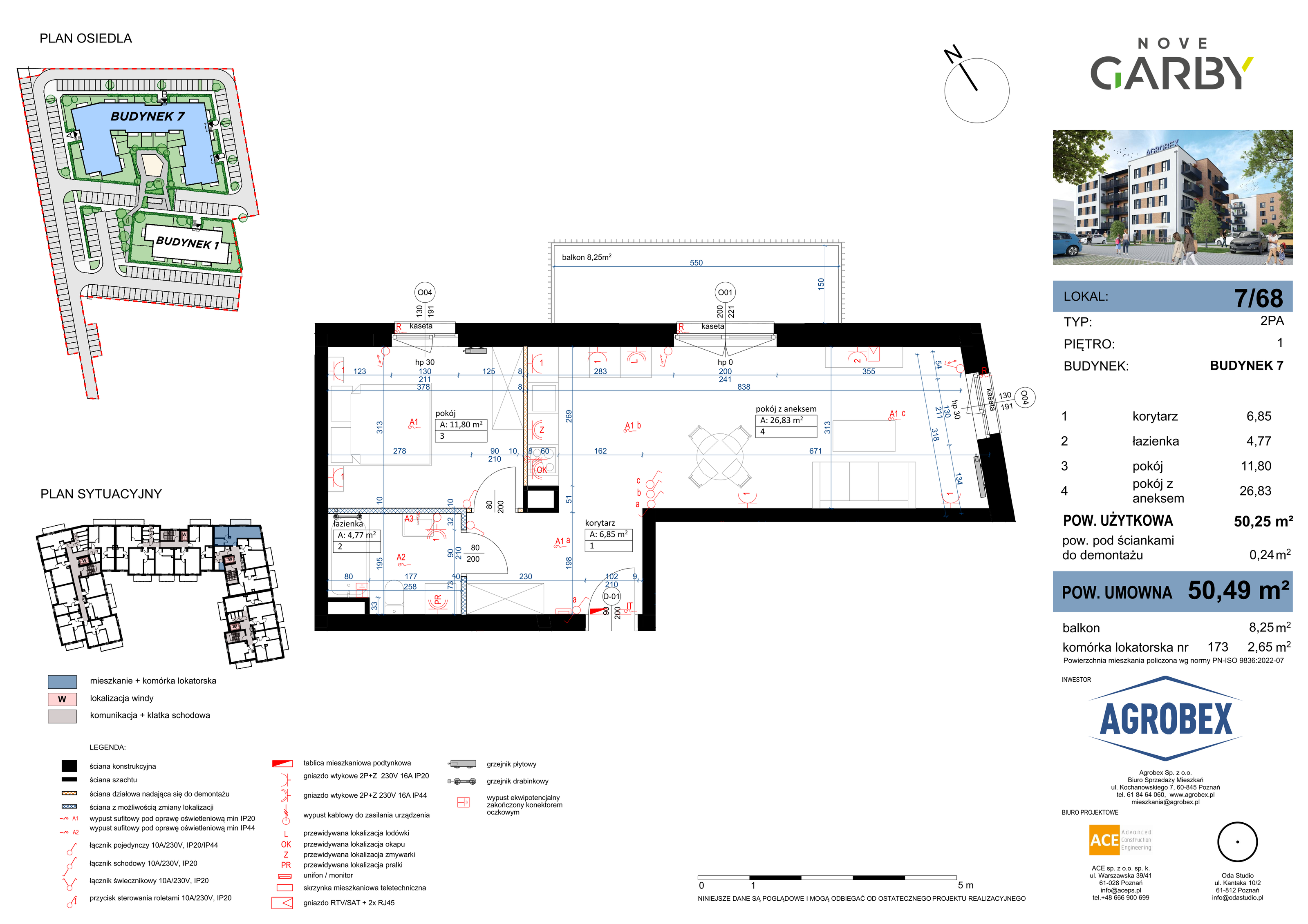 Mieszkanie 50,49 m², piętro 1, oferta nr 7/M68, Nove Garby, Garby, ul. Tulecka-idx