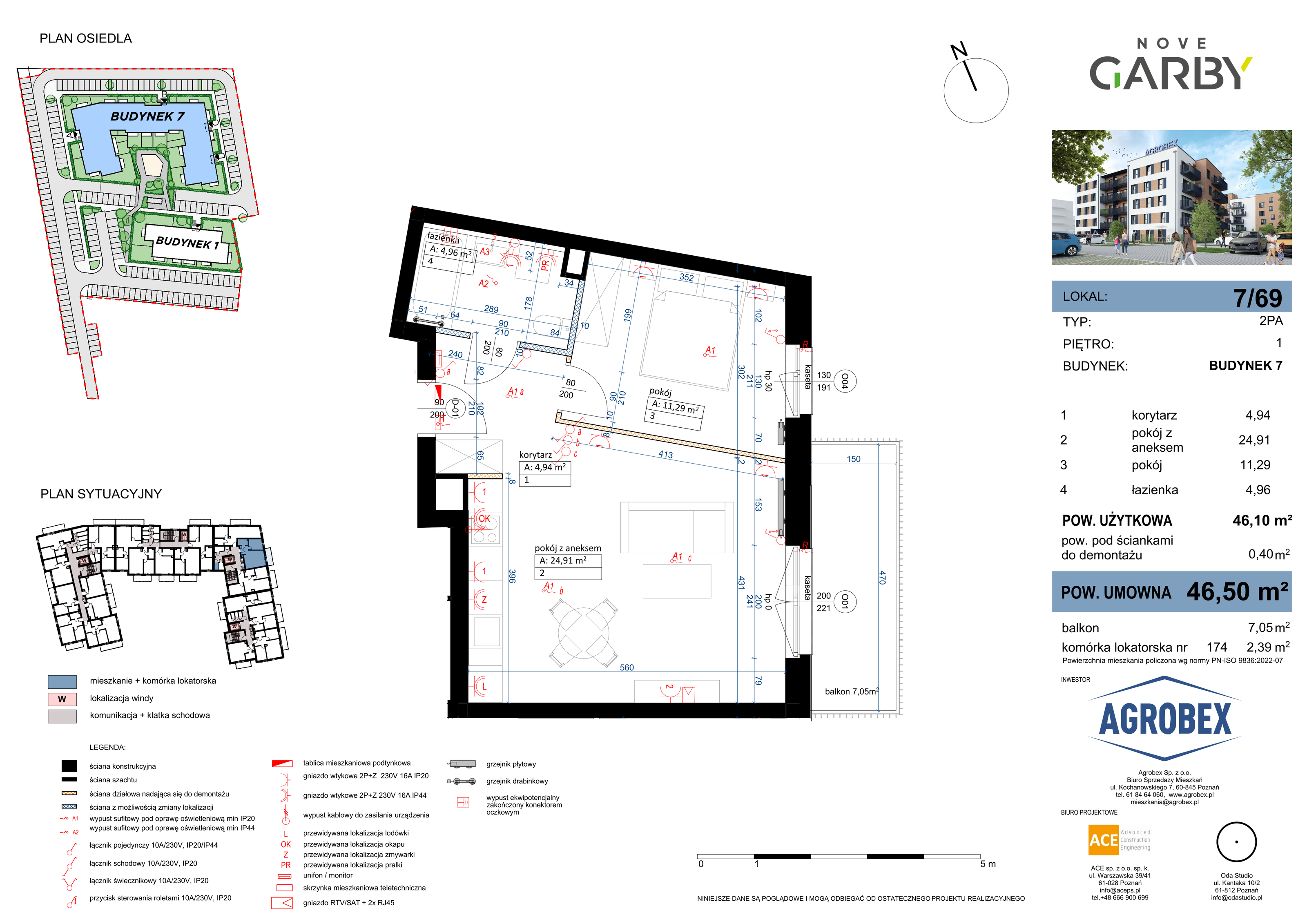 Mieszkanie 46,51 m², piętro 1, oferta nr 7/M69, Nove Garby, Garby, ul. Tulecka-idx