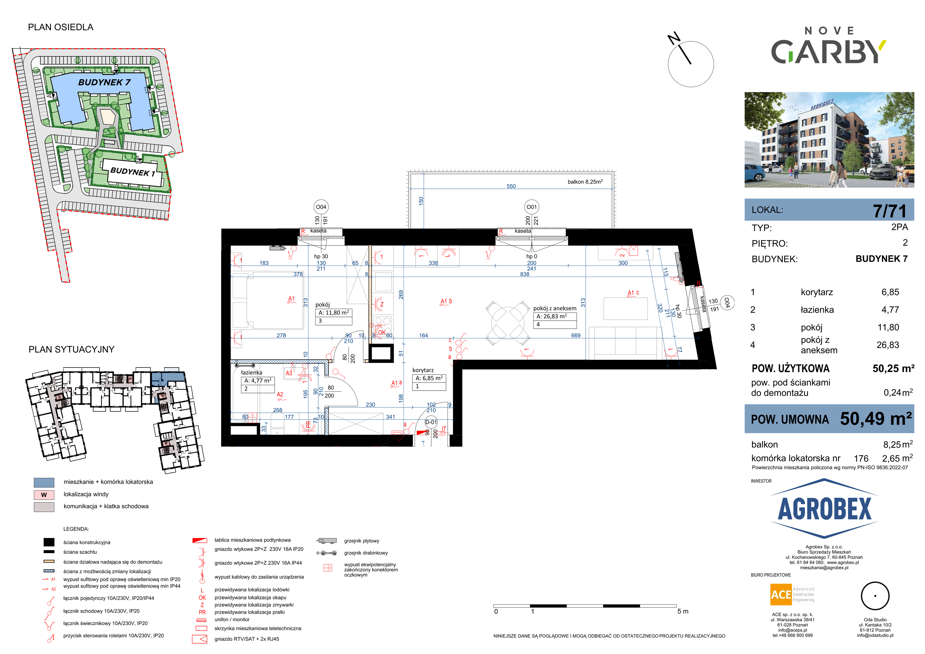 Mieszkanie 50,49 m², piętro 2, oferta nr 7/M71, Nove Garby, Garby, ul. Tulecka-idx