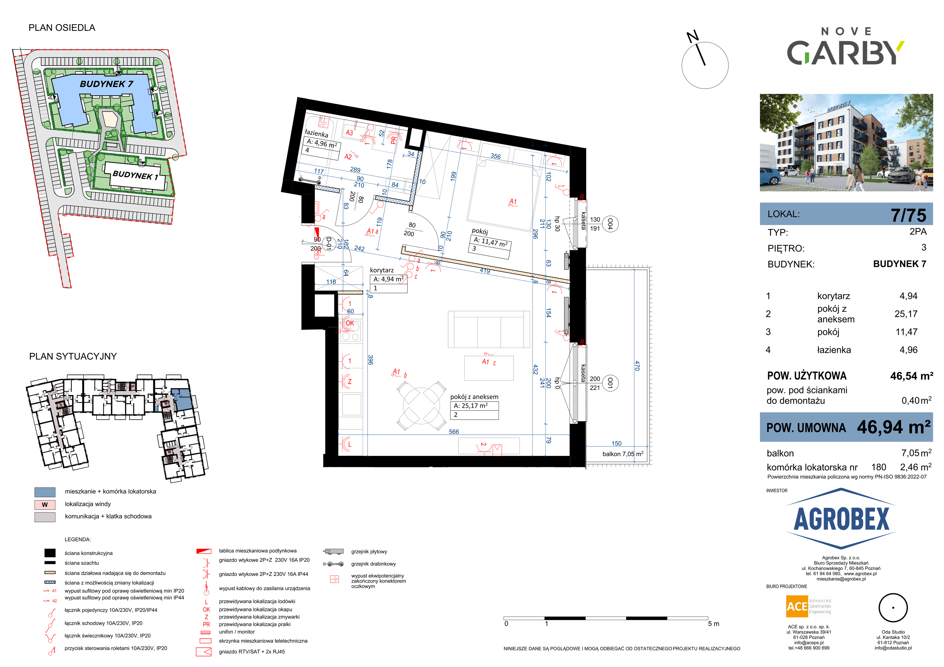 Mieszkanie 46,94 m², piętro 3, oferta nr 7/M75, Nove Garby, Garby, ul. Tulecka-idx