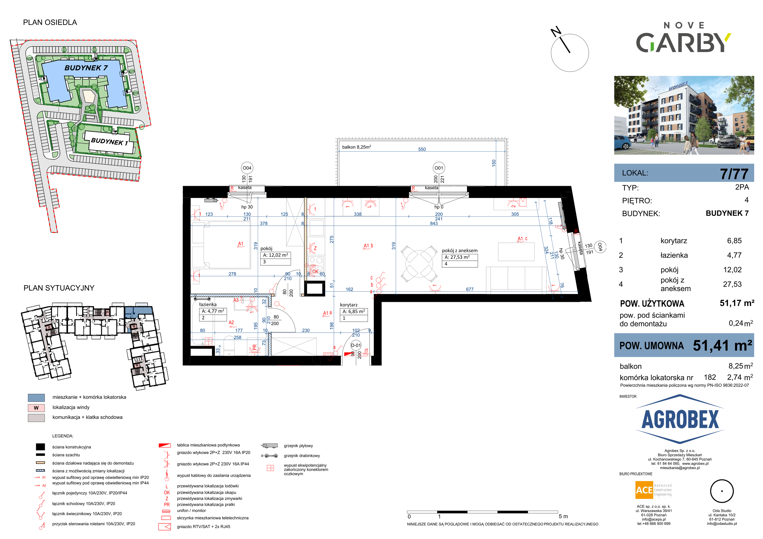 Mieszkanie 51,41 m², piętro 4, oferta nr 7/M77, Nove Garby, Garby, ul. Tulecka-idx